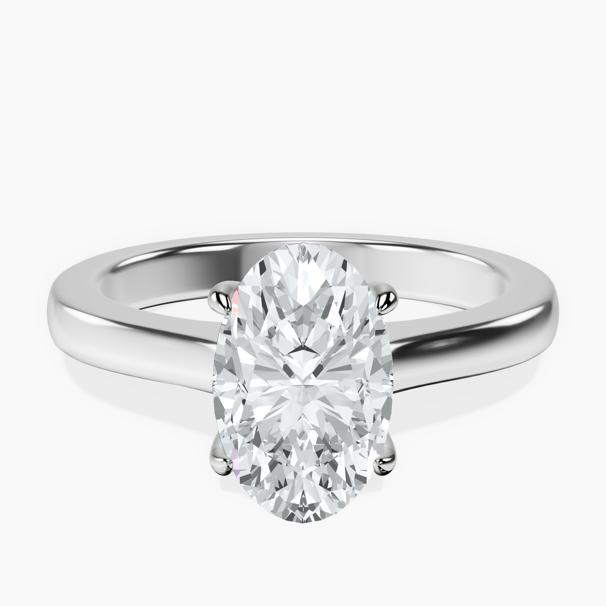 2.40 ct. oval Demi Four Prong Ring in 14kt white gold rtr top