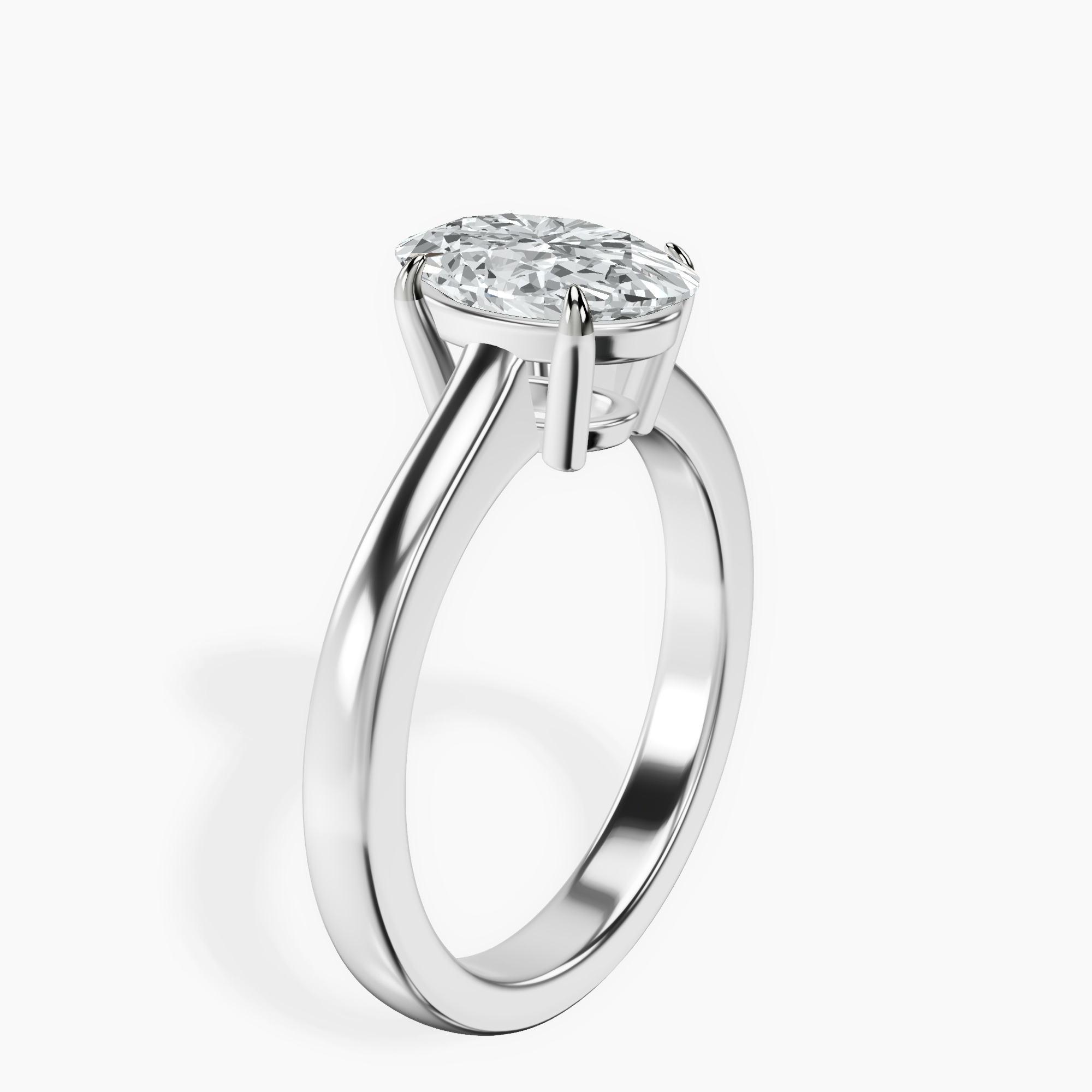 2.40 ct. oval Demi Four Prong Ring in 14kt white gold standing product image one