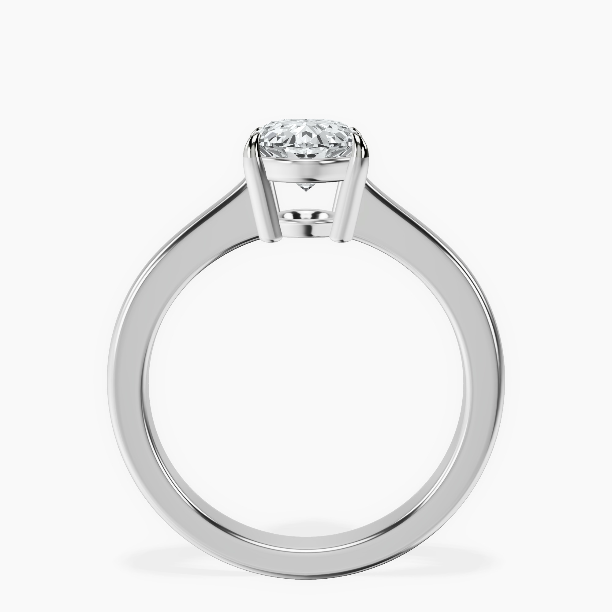 2.40 ct. oval Demi Four Prong Ring in 14kt white gold side right image one