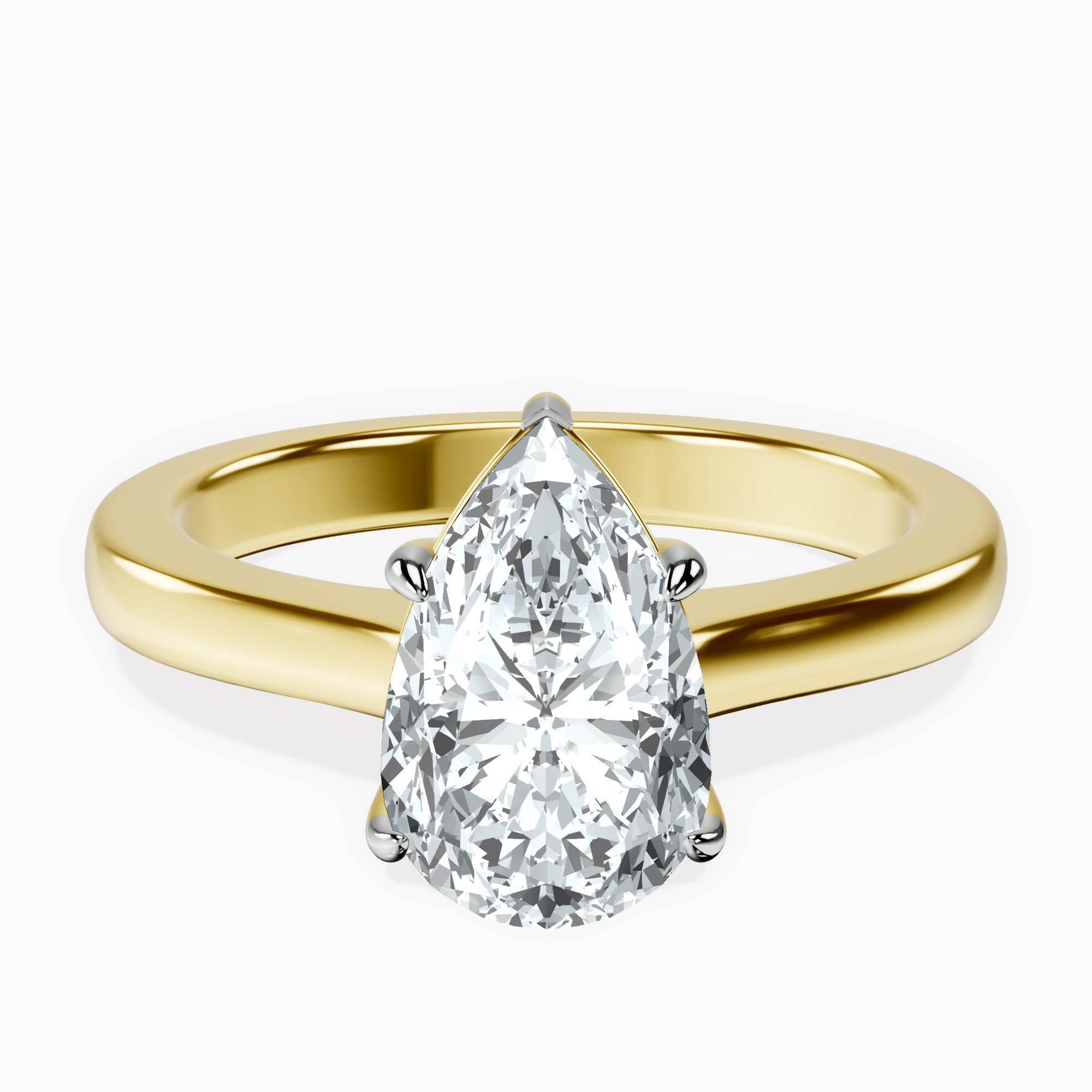 1.85 ct. pear Demi Four Prong Ring in 14kt yellow gold rtr top