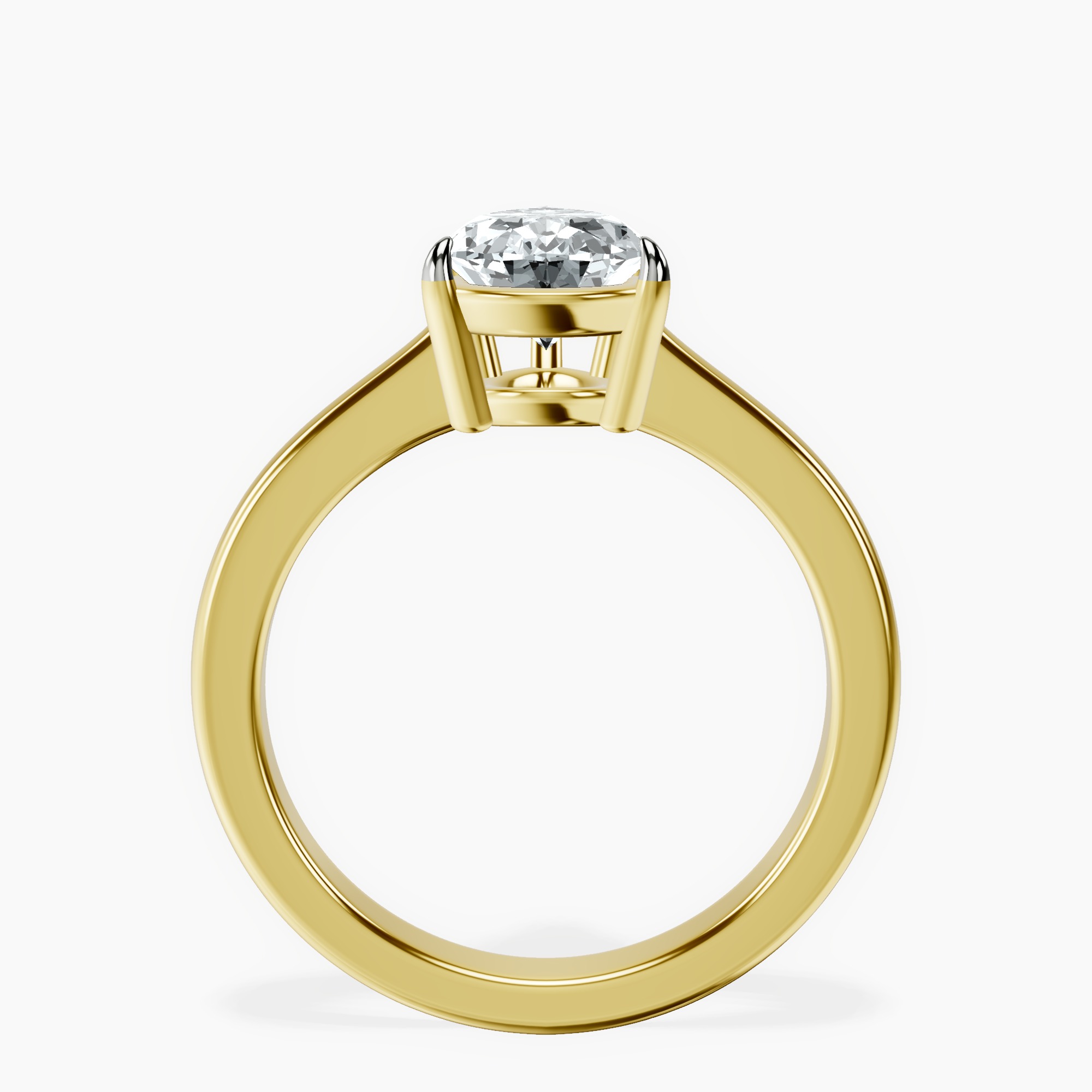 1.85 ct. pear Demi Four Prong Ring in 14kt yellow gold side right image one