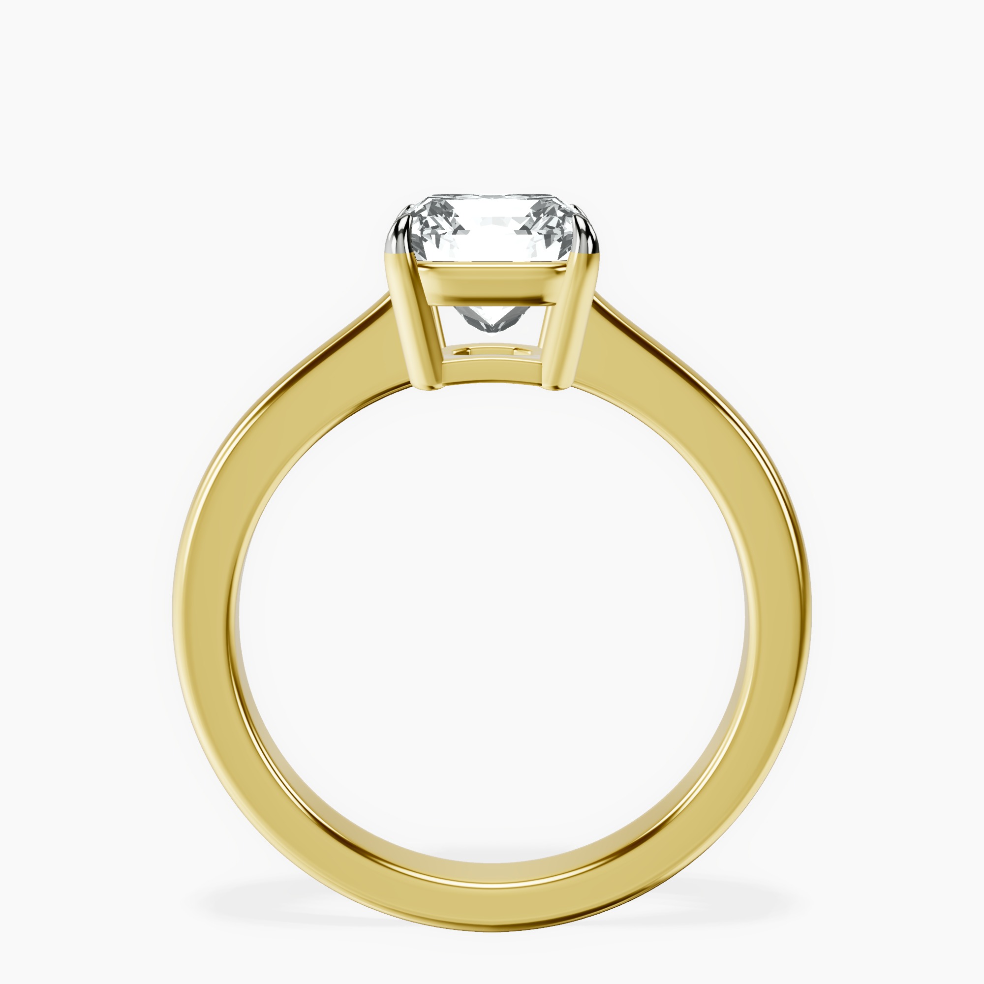 2.94 ct. radiant Demi Four Prong Ring in 14kt yellow gold side right image one