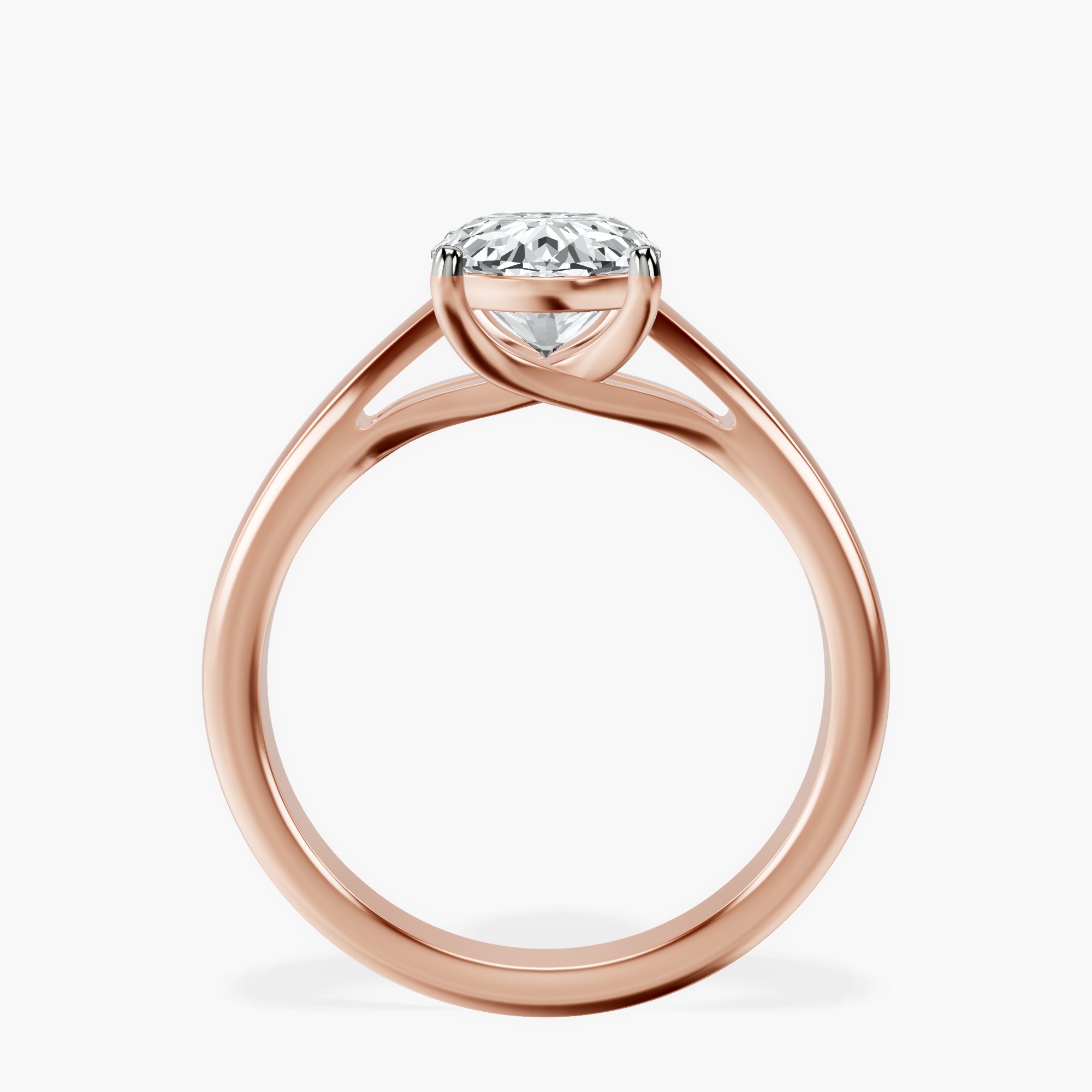 2.44 ct. oval Allen Solitaire Ring in 10kt rose gold side right image one