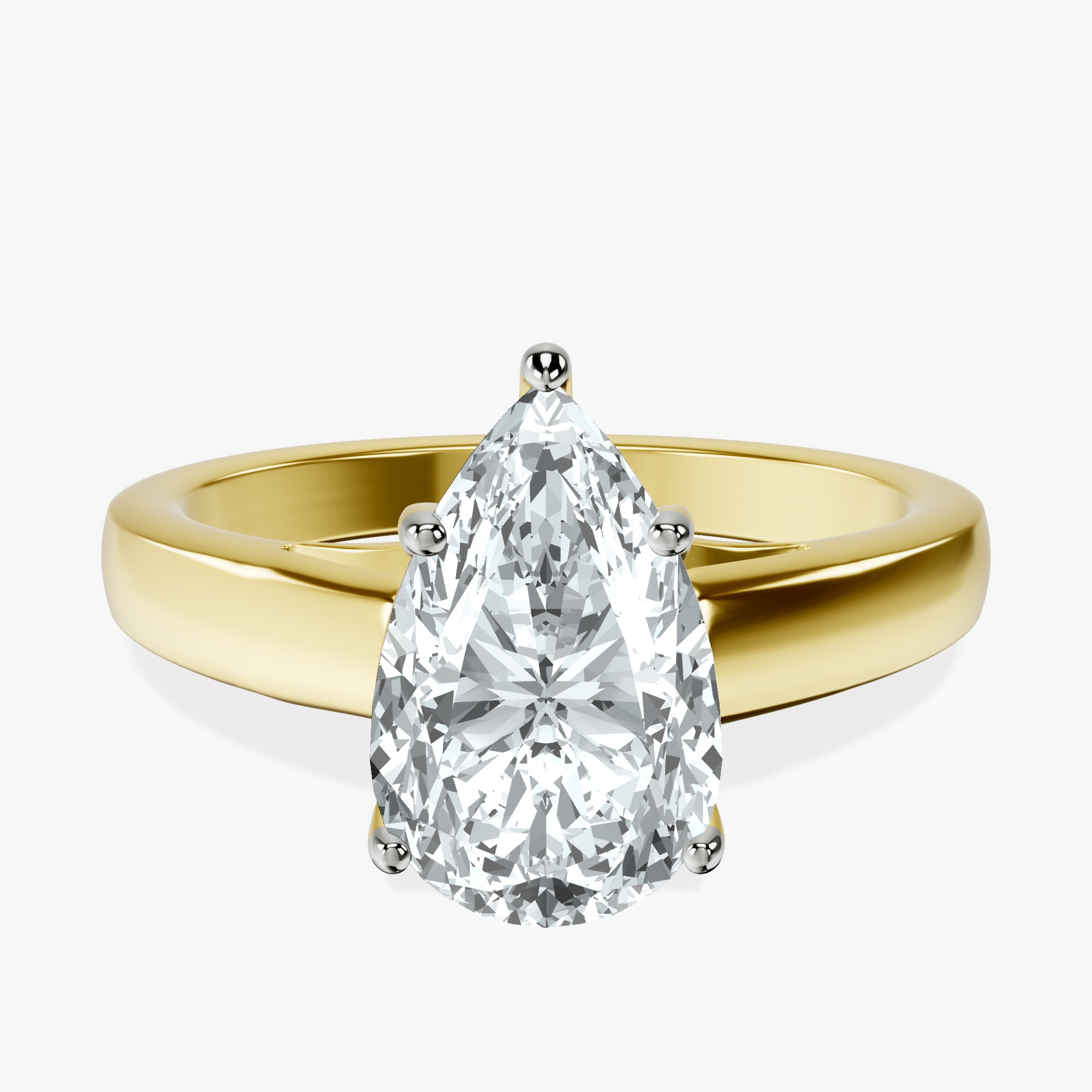 2.59 ct. pear Allen Solitaire Ring in 18kt yellow gold rtr top