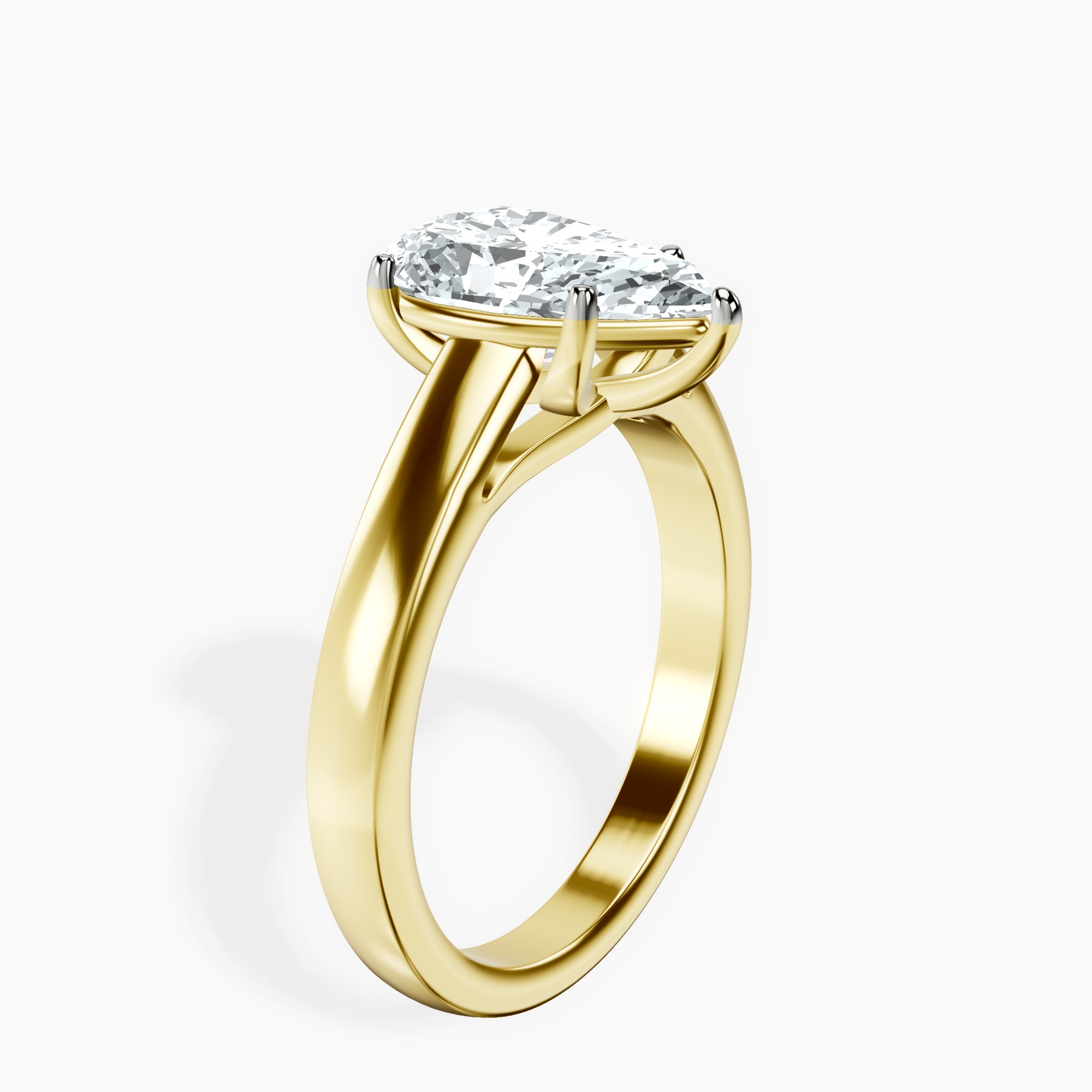 2.59 ct. pear Allen Solitaire Ring in 18kt yellow gold standing product image one