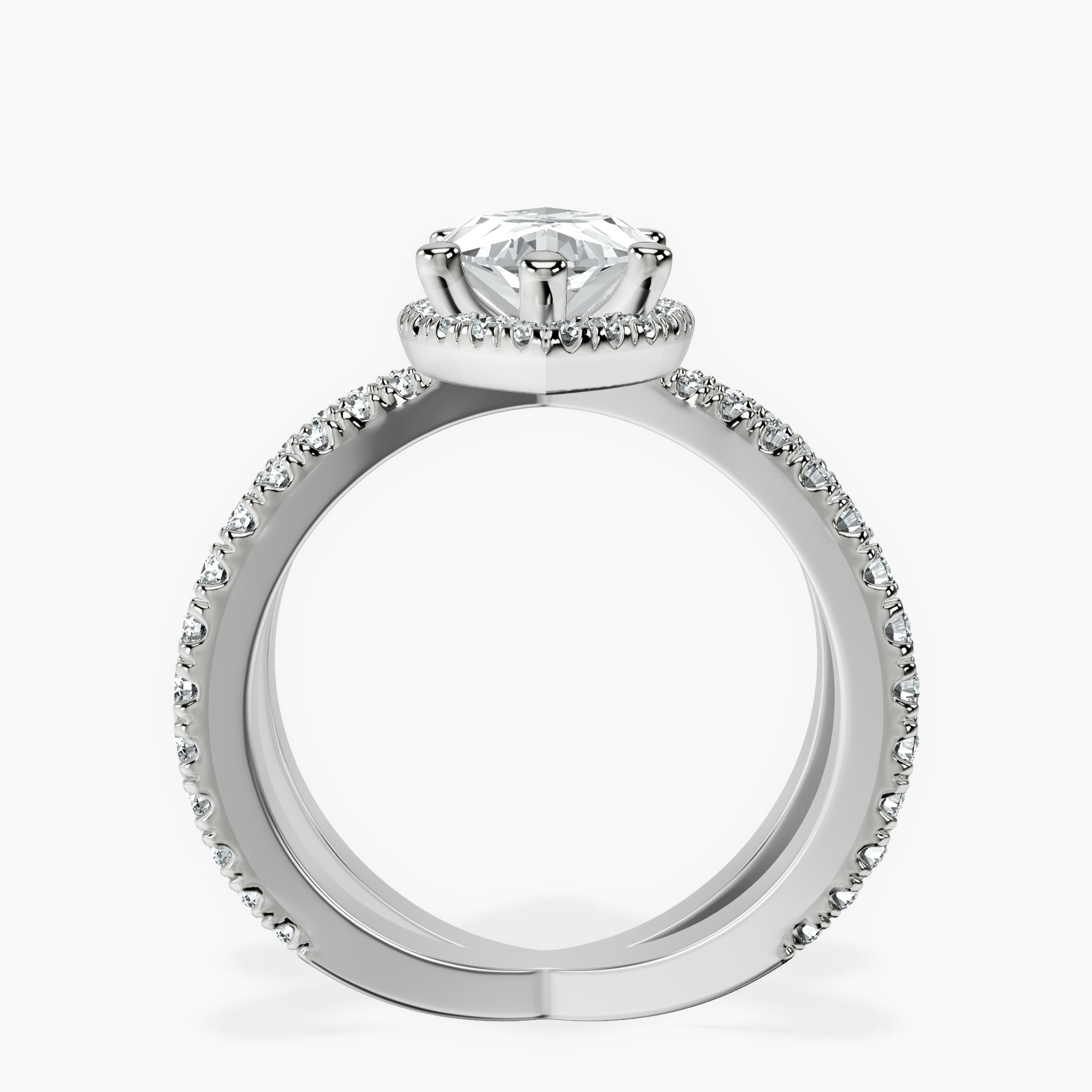 2.73 ct. marquise Electra Criss Cross Ring in 10kt white gold side right image one