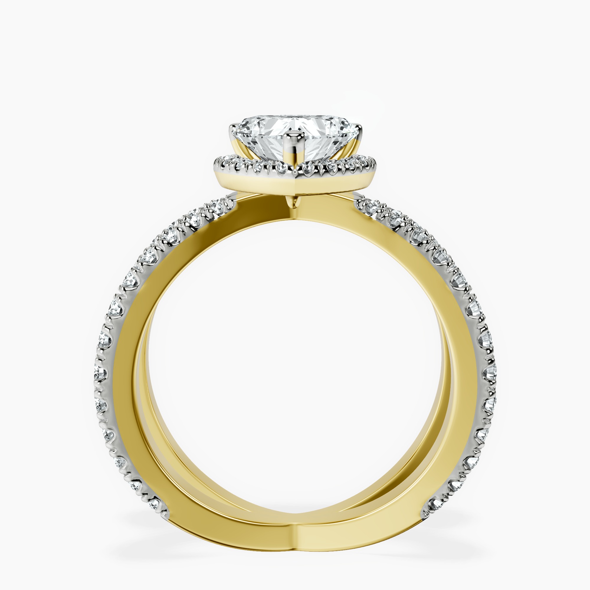 1.29 ct. heart Electra Criss Cross Ring in 18kt yellow gold side right image one