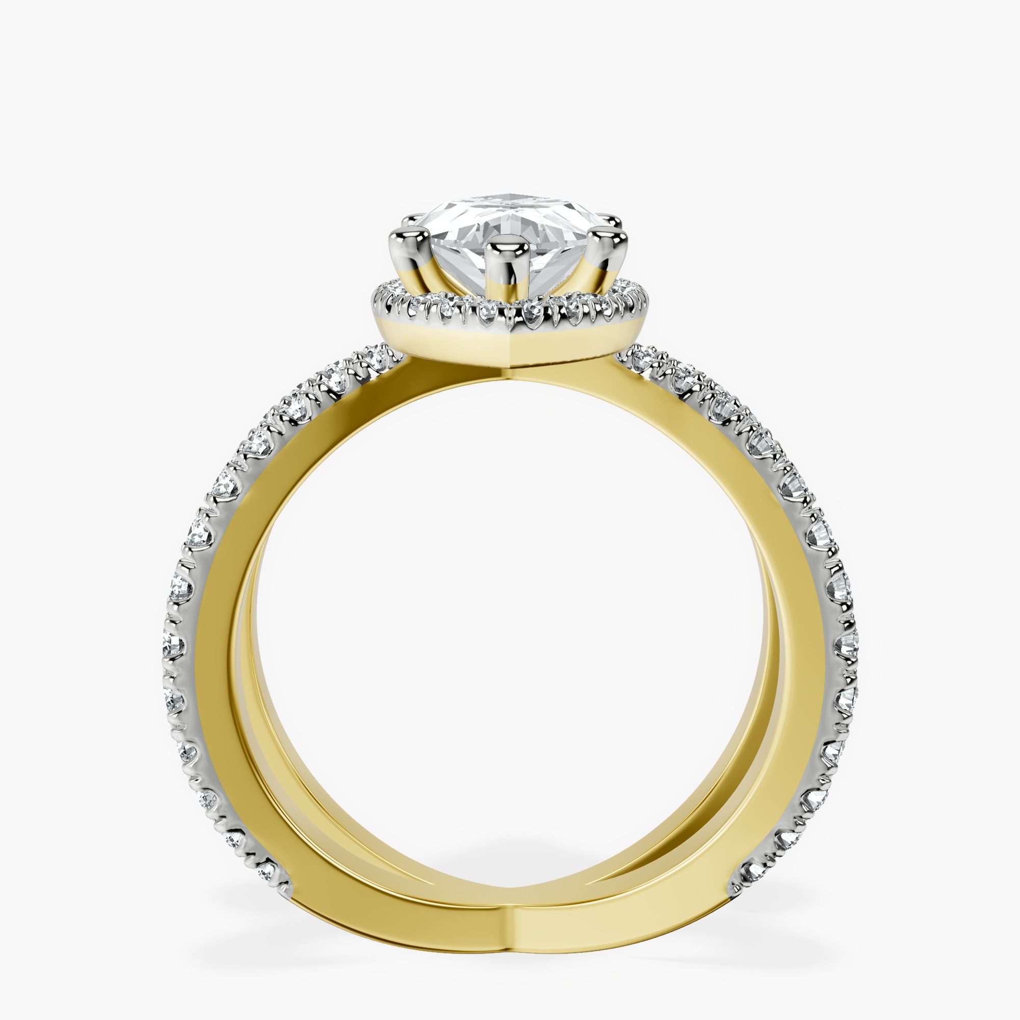 2.73 ct. marquise Electra Criss Cross Ring in 14kt yellow gold side right image one