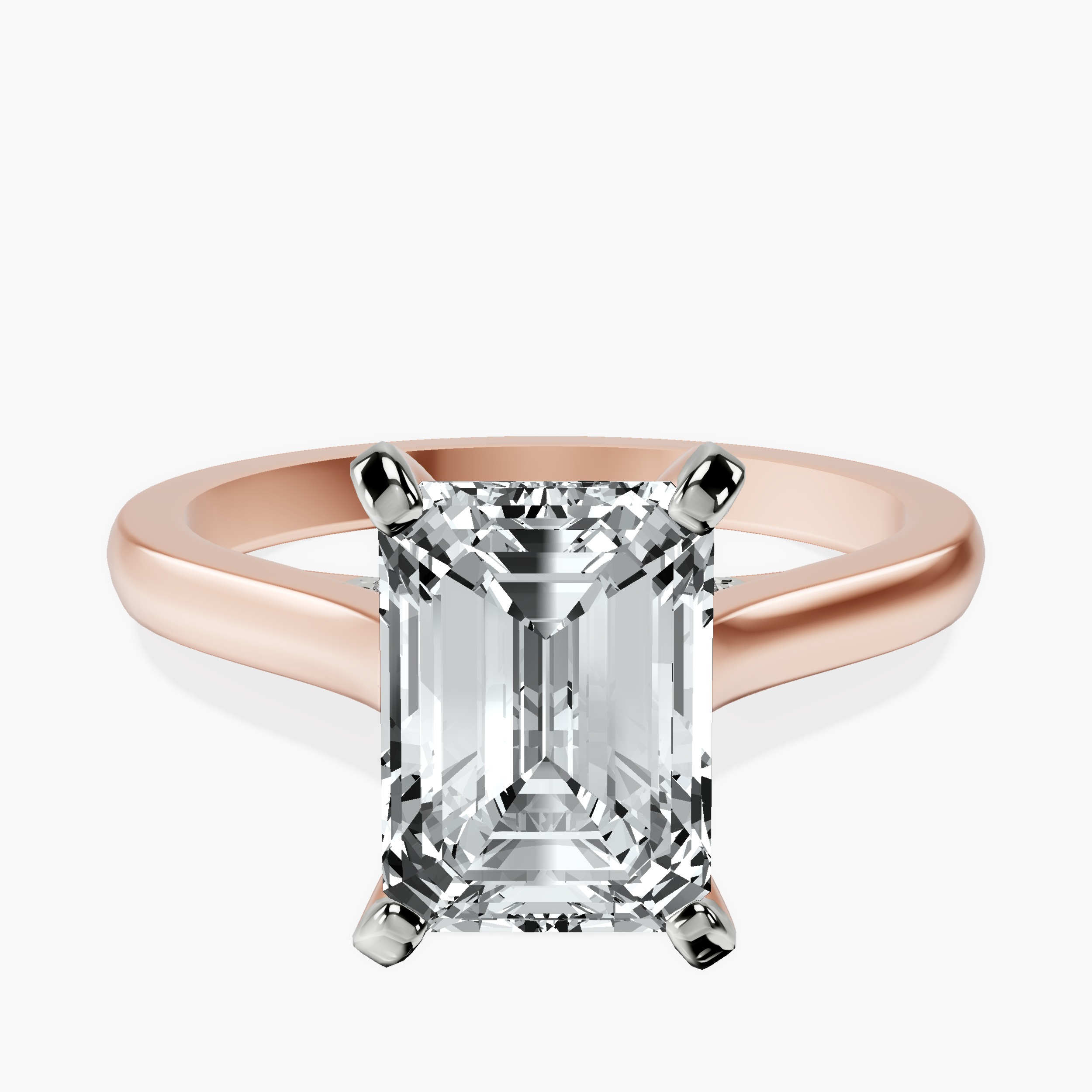 2.91 ct. emerald Elsa Solitaire Ring in 10kt rose gold rtr top
