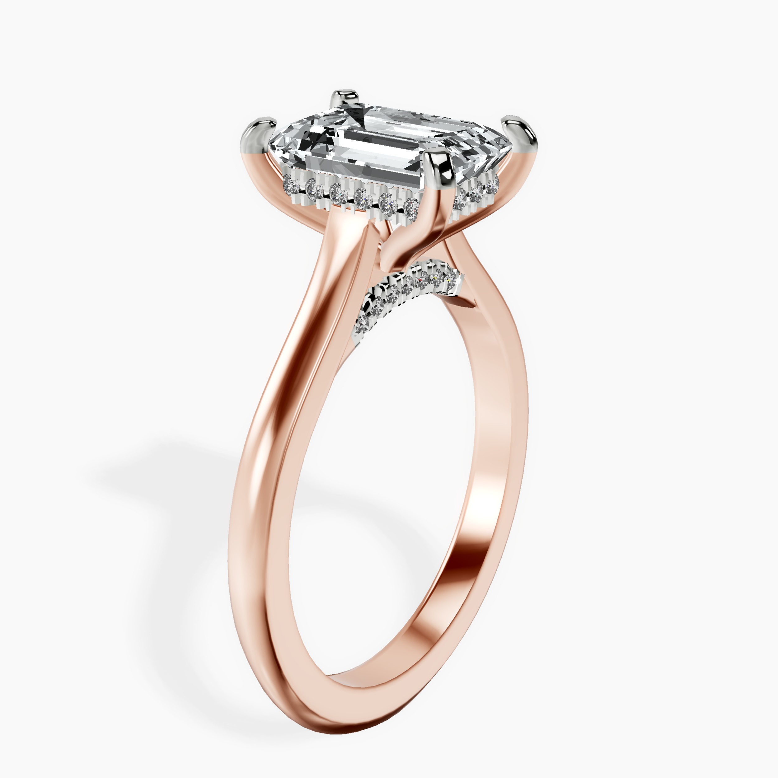 2.91 ct. emerald Elsa Solitaire Ring in 10kt rose gold standing product image one
