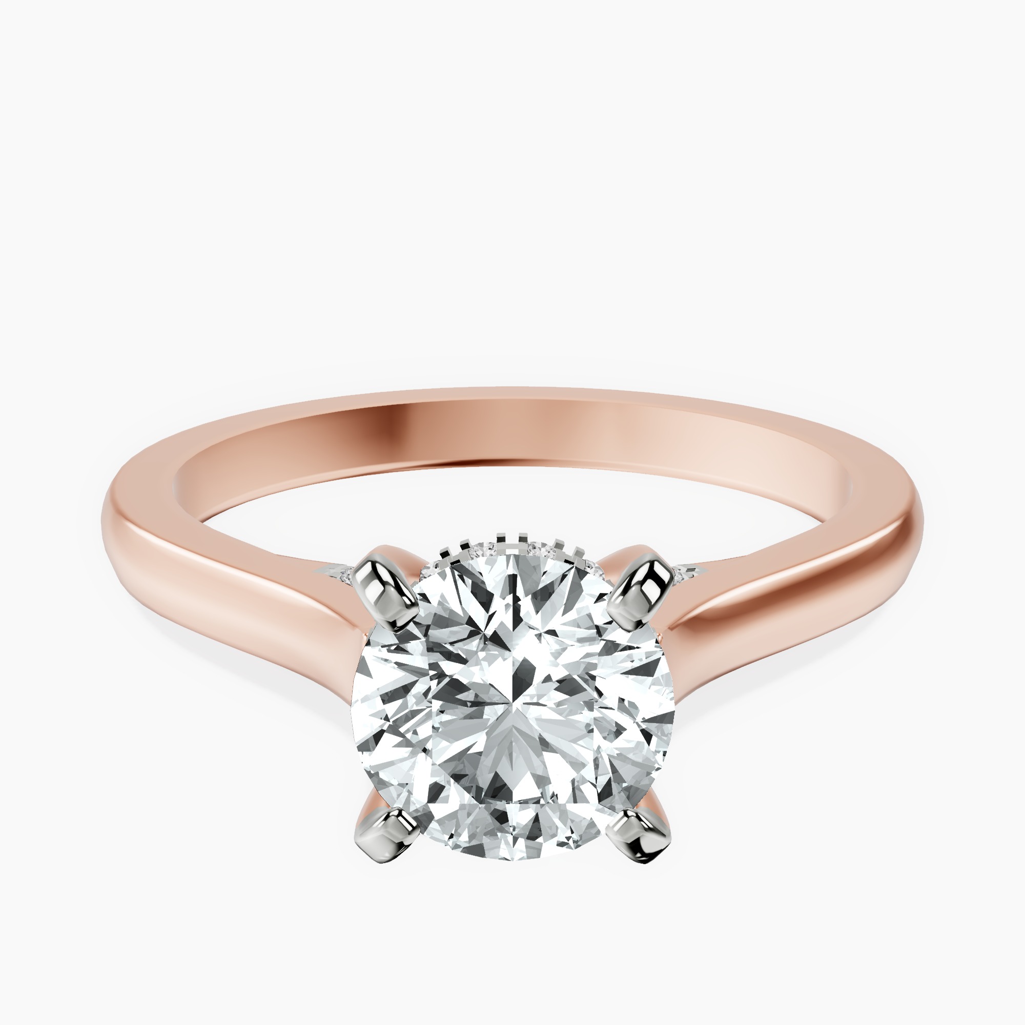 1.39 ct. round Demi Lovato Engagement Ring in 18kt rose gold rtr top