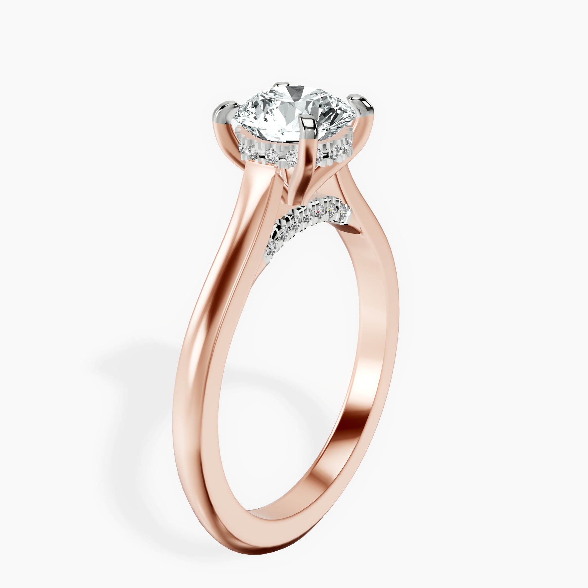 1.39 ct. round Demi Lovato Engagement Ring in 18kt rose gold standing product image one