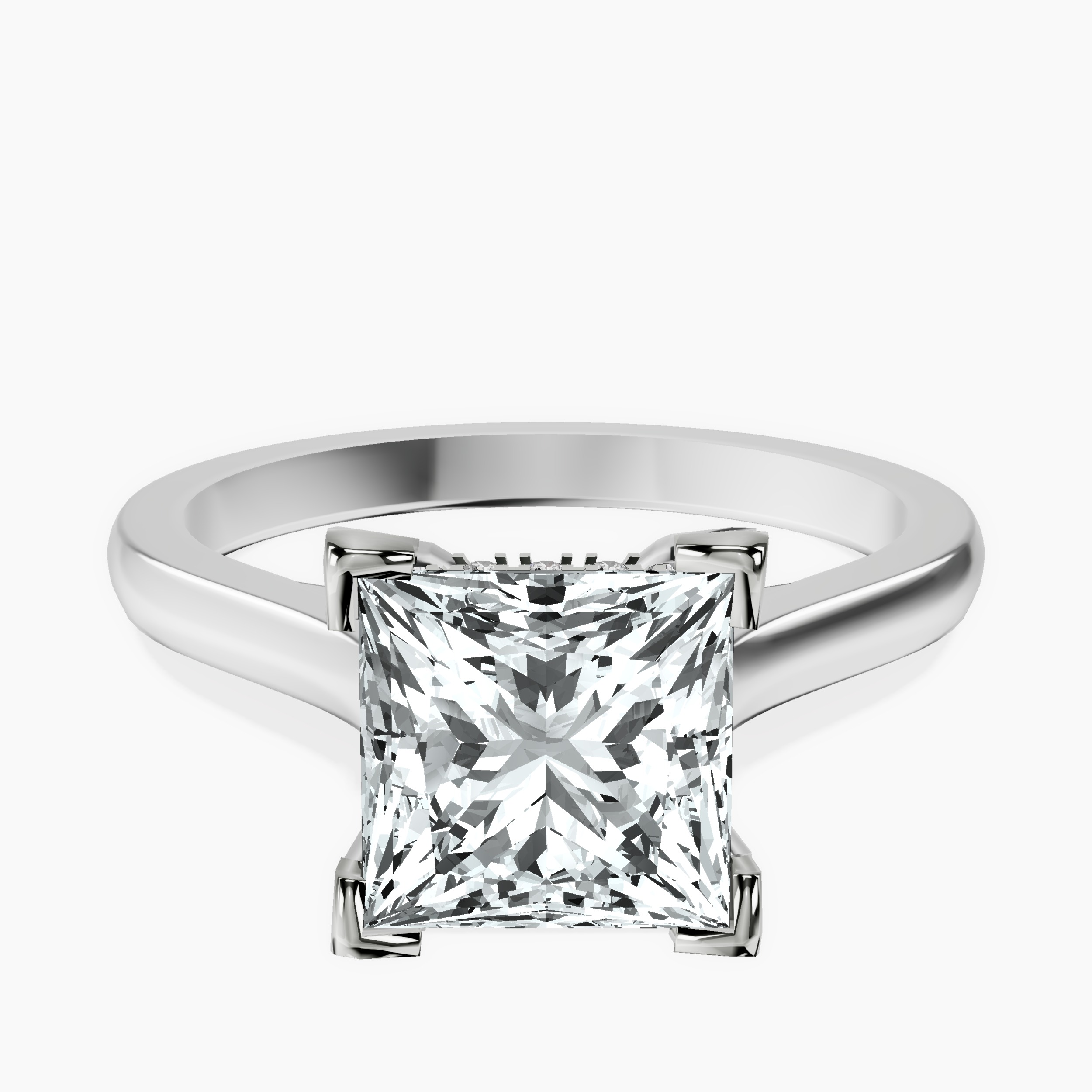 2.81 ct. princess Elsa Solitaire Ring in 10kt white gold rtr top