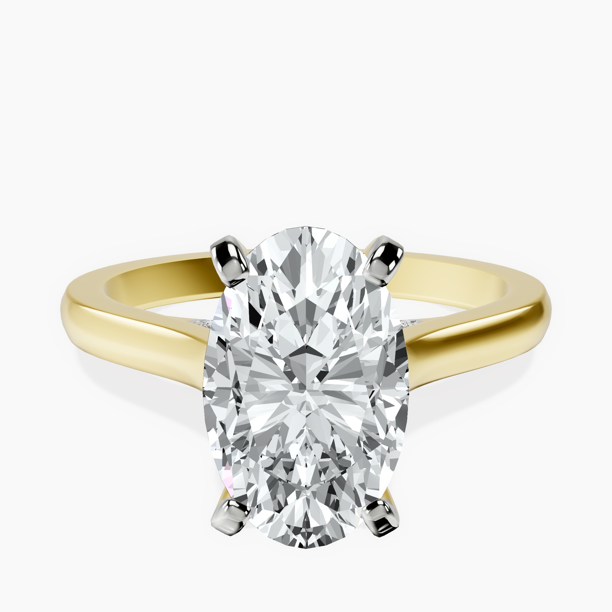2.40 ct. oval Demi Lovato Engagement Ring in 10kt yellow gold rtr top