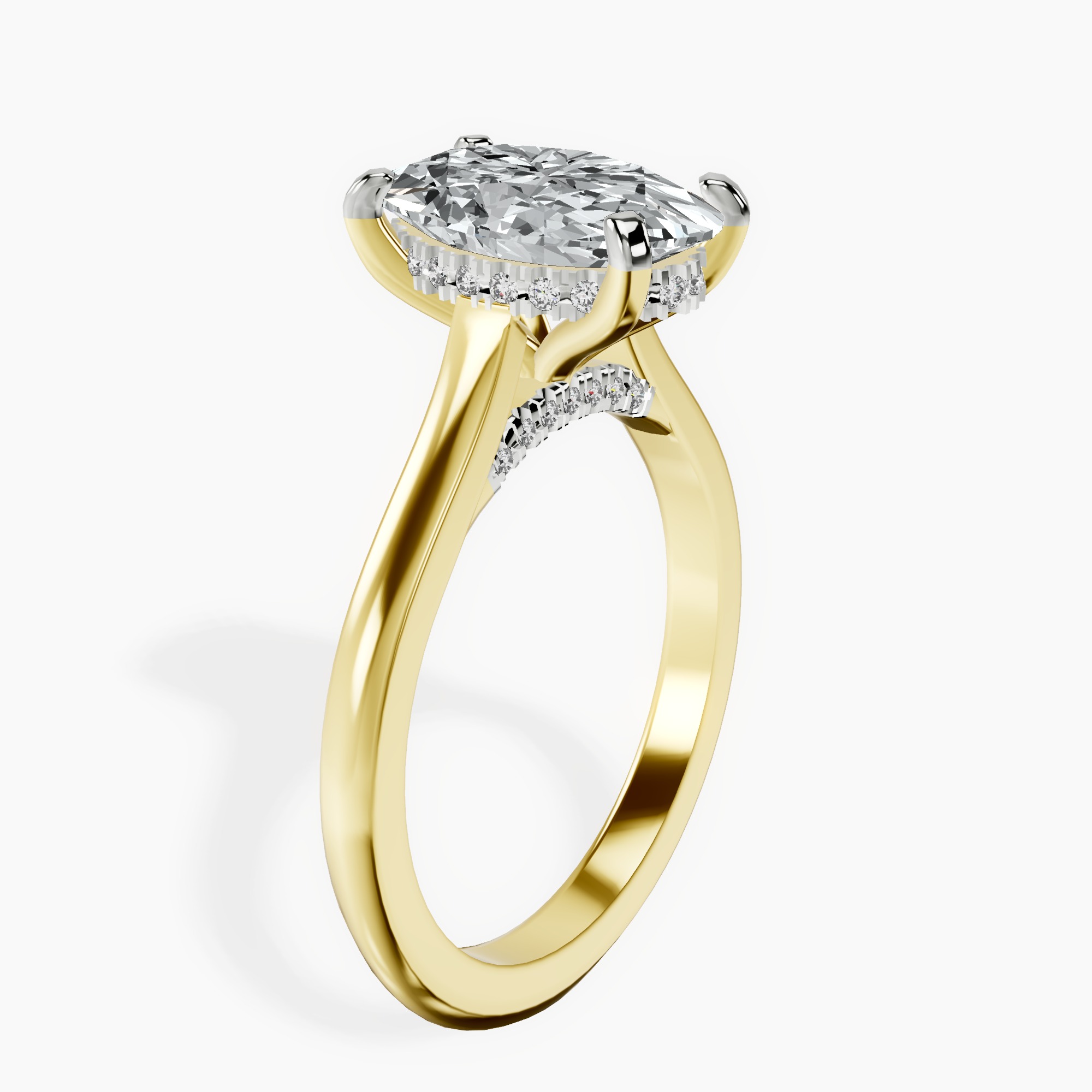 2.40 ct. oval Demi Lovato Engagement Ring in 10kt yellow gold standing product image one