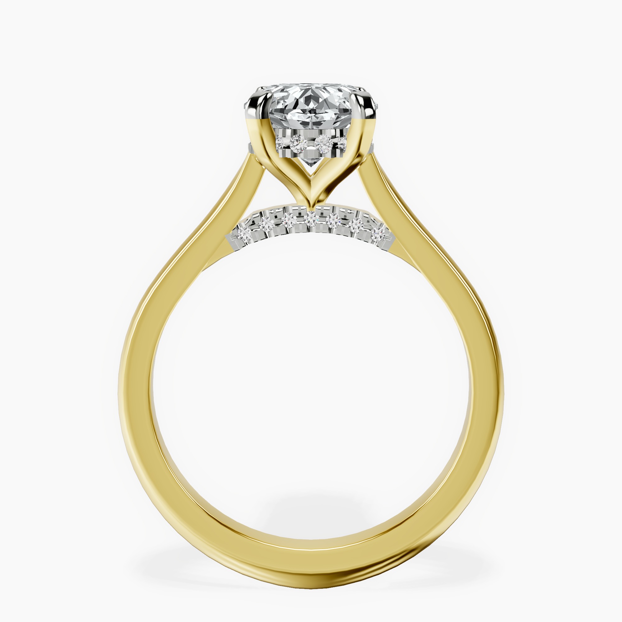 2.40 ct. oval Demi Lovato Engagement Ring in 10kt yellow gold side right image one