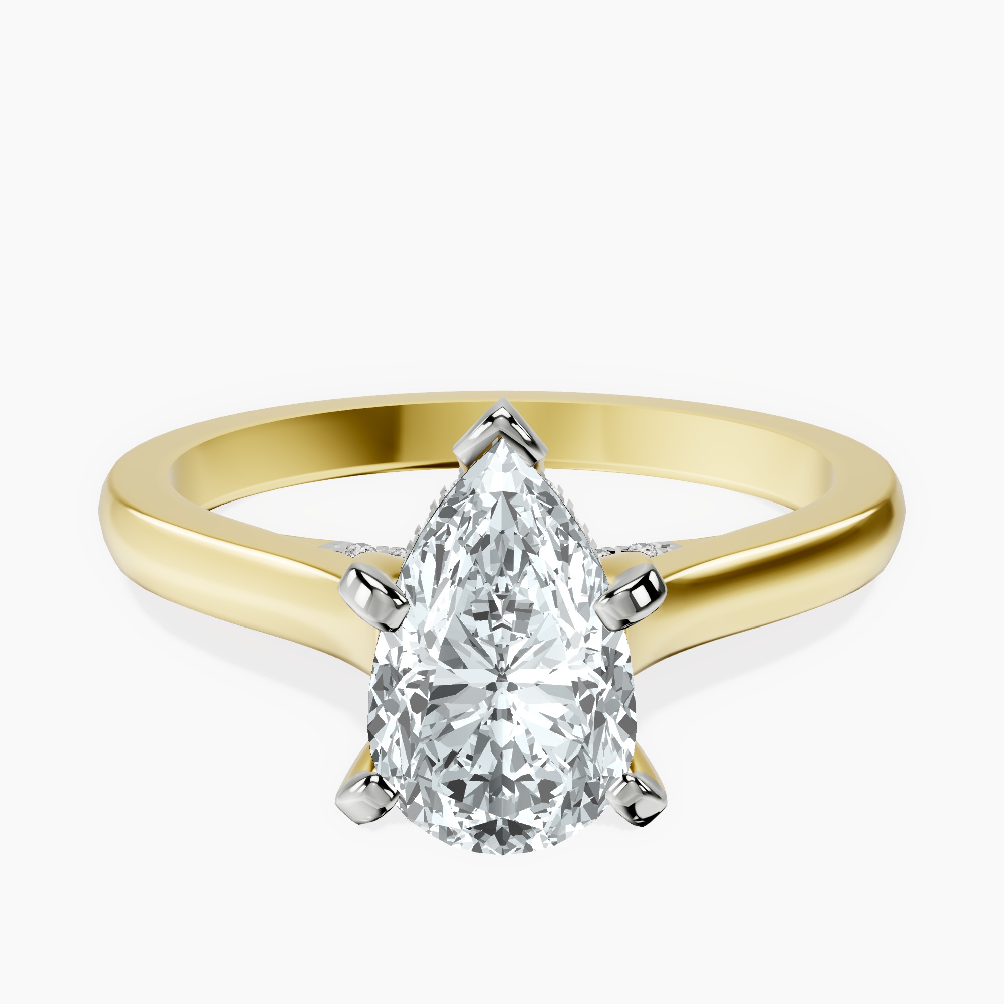 1.45 ct. pear Demi Lovato Engagement Ring in 14kt yellow gold rtr top