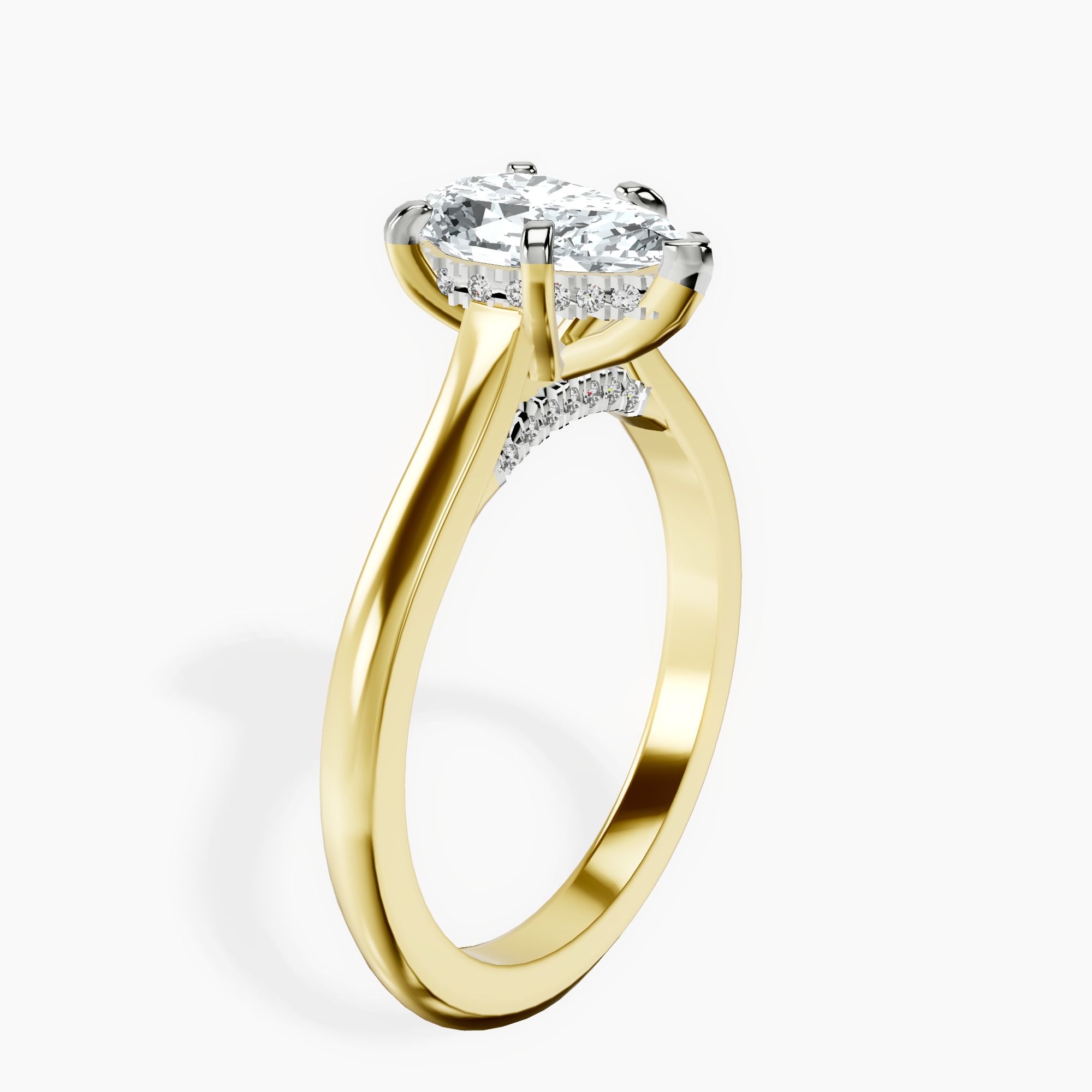 1.45 ct. pear Demi Lovato Engagement Ring in 14kt yellow gold standing product image one