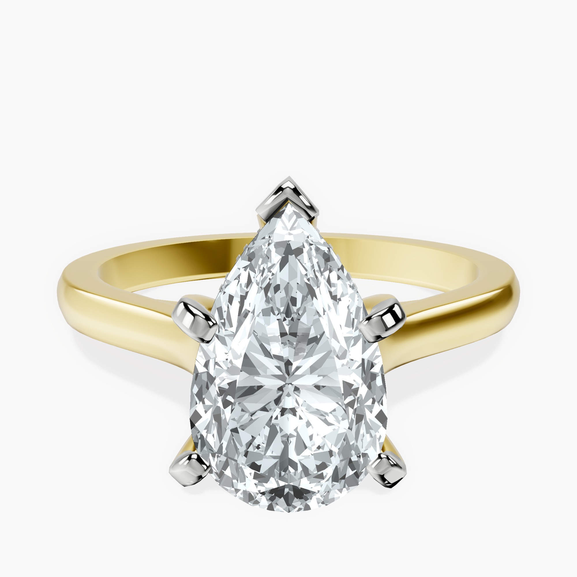 2.59 ct. pear Demi Lovato Engagement Ring in 10kt yellow gold rtr top