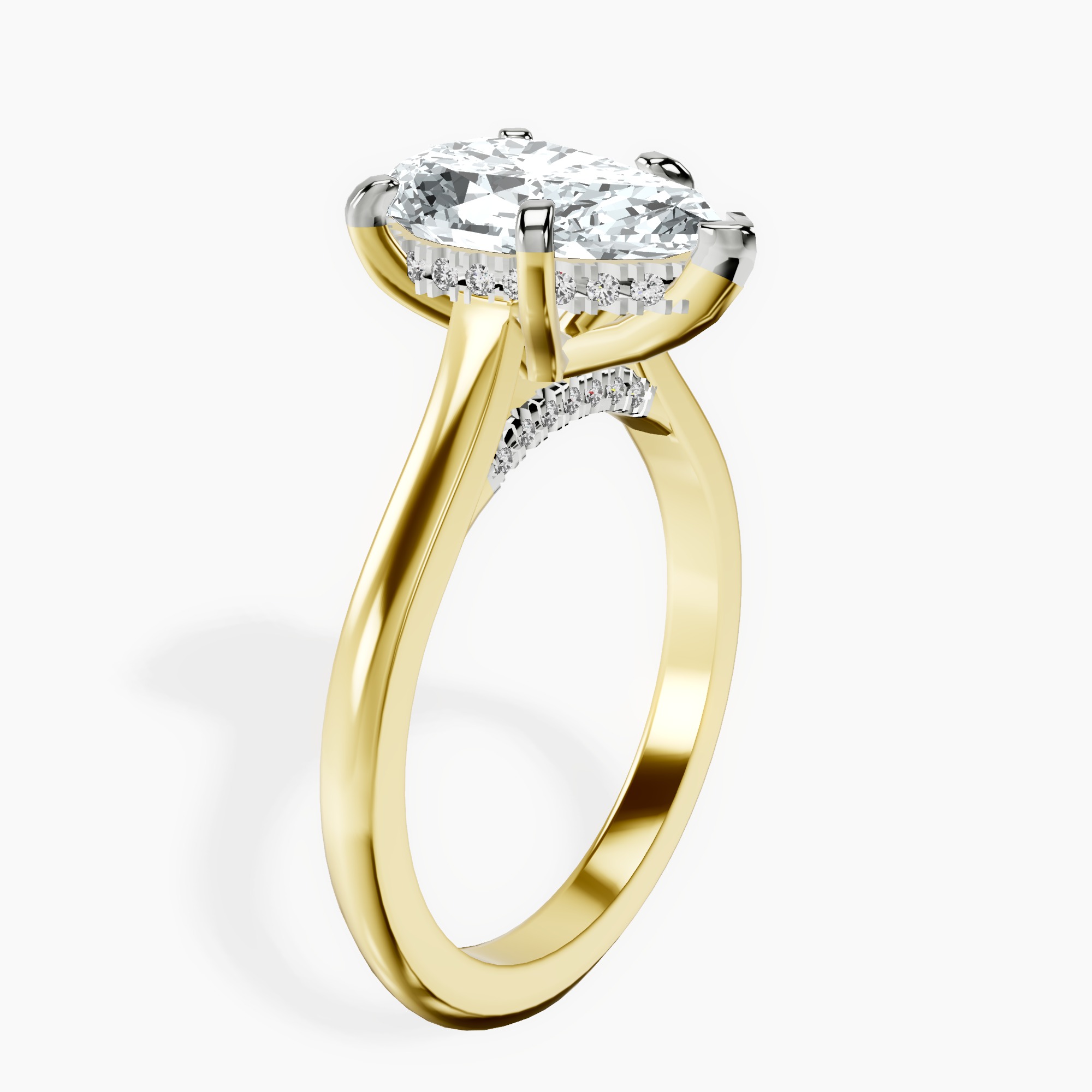 2.59 ct. pear Demi Lovato Engagement Ring in 10kt yellow gold standing product image one