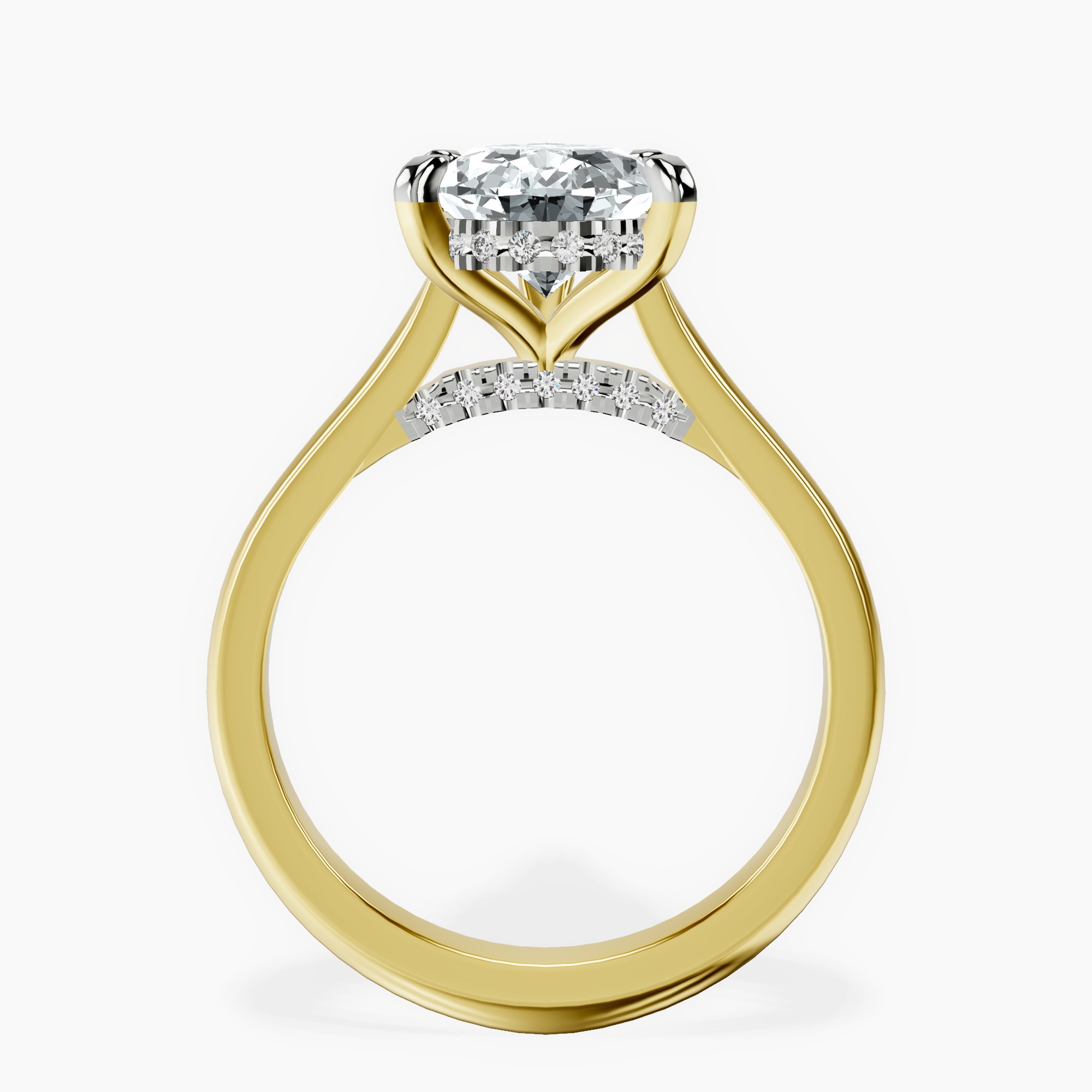 2.59 ct. pear Demi Lovato Engagement Ring in 10kt yellow gold side right image one