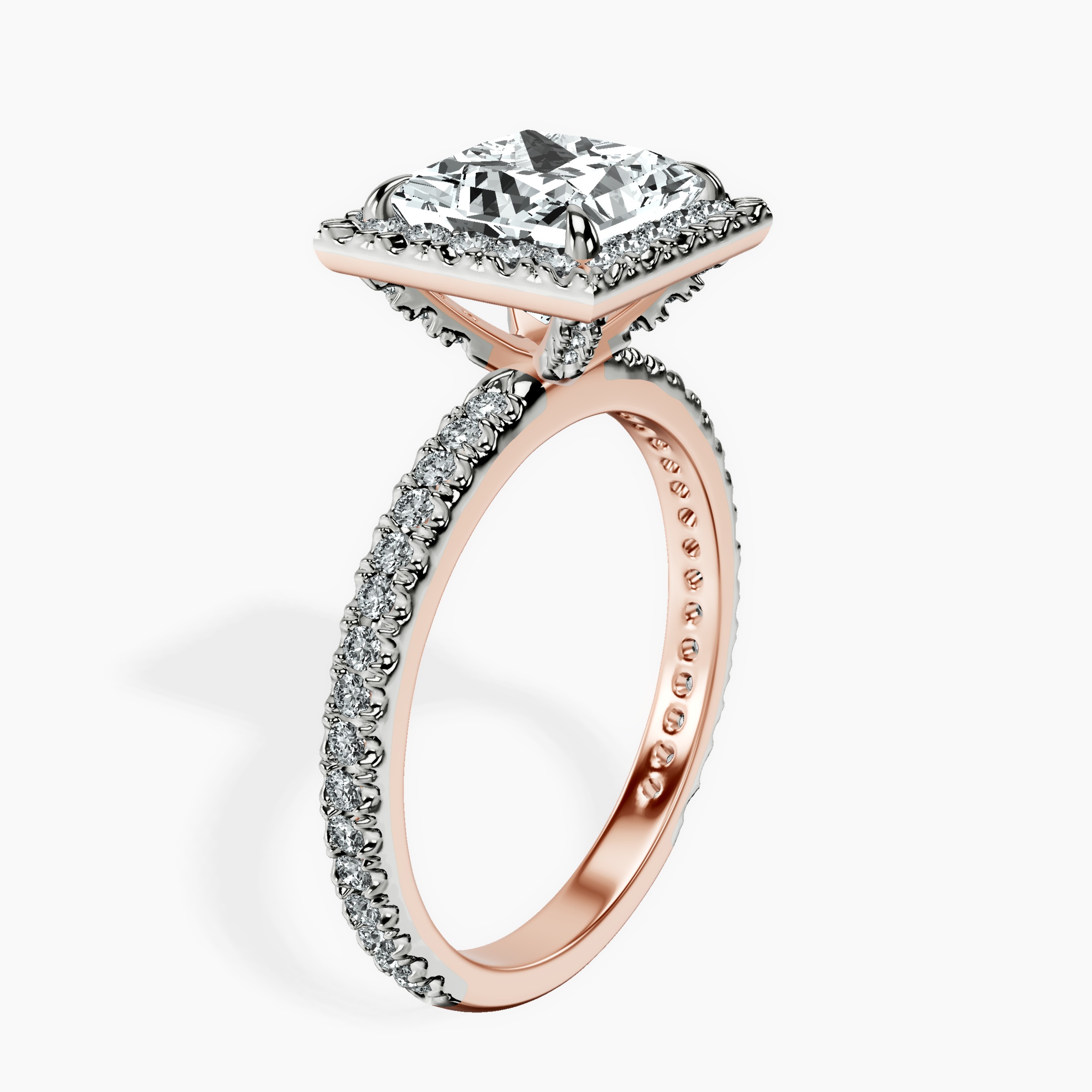 2.80 ct. princess Victoria Beckham Engagement Ring in 18kt rose gold standing product image one