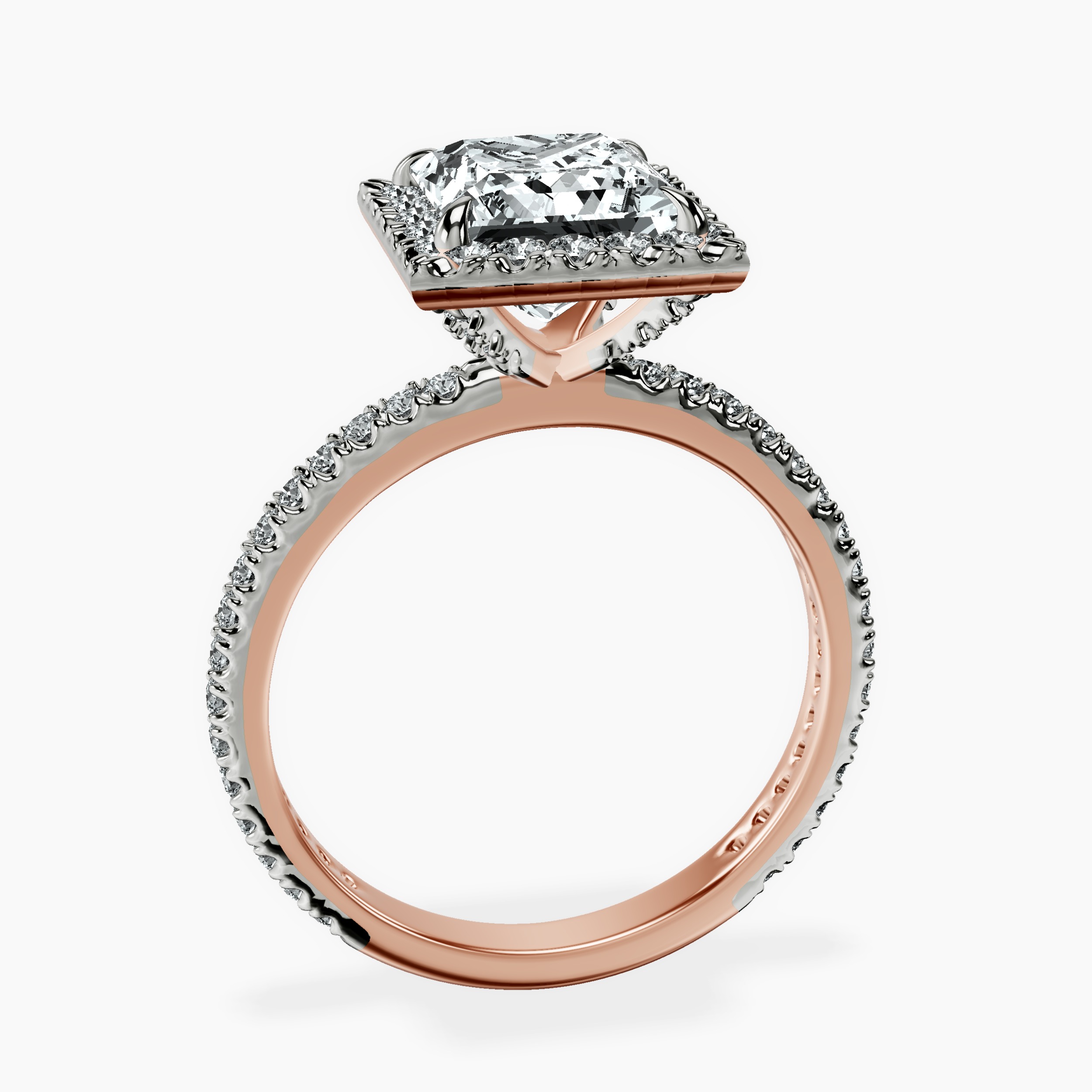 2.80 ct. princess Victoria Beckham Engagement Ring in 18kt rose gold side right image one