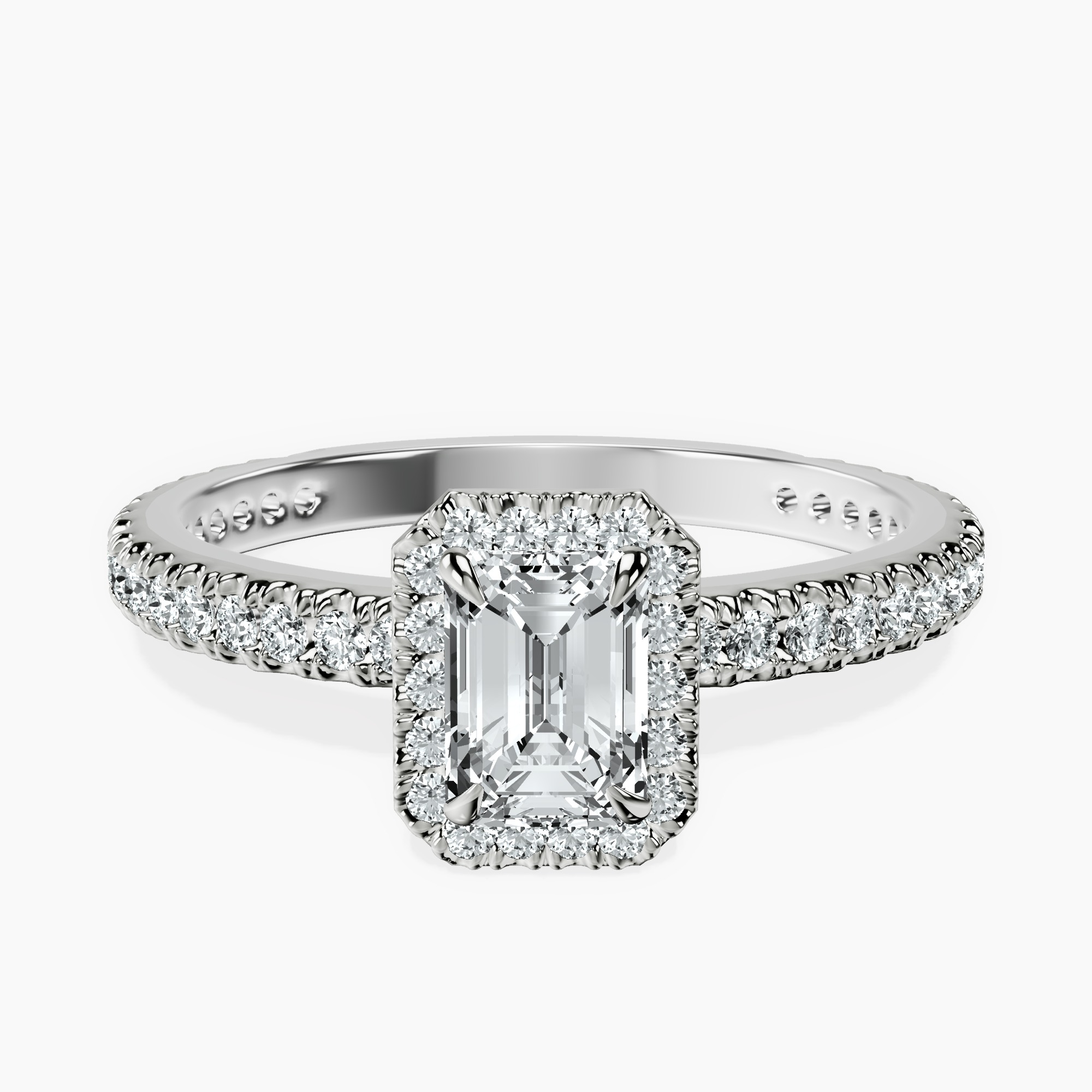 Platinum Klarissa Halo Lab Diamond Eternity Ring front image