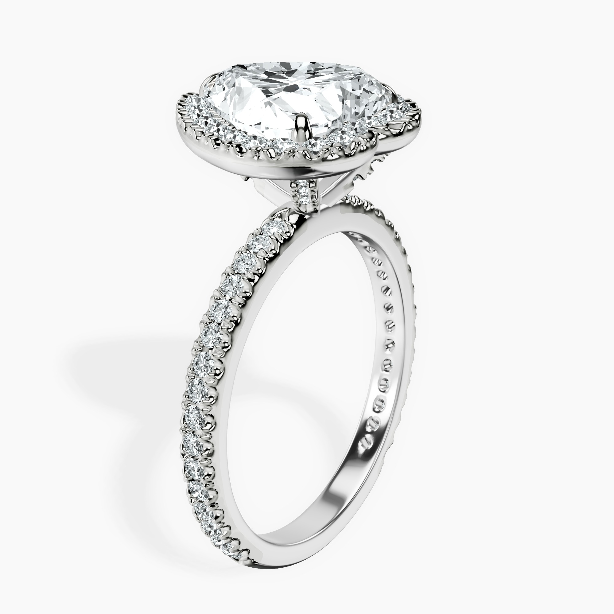 3.01 ct. heart Victoria Beckham Engagement Ring in 14kt white gold standing product image one