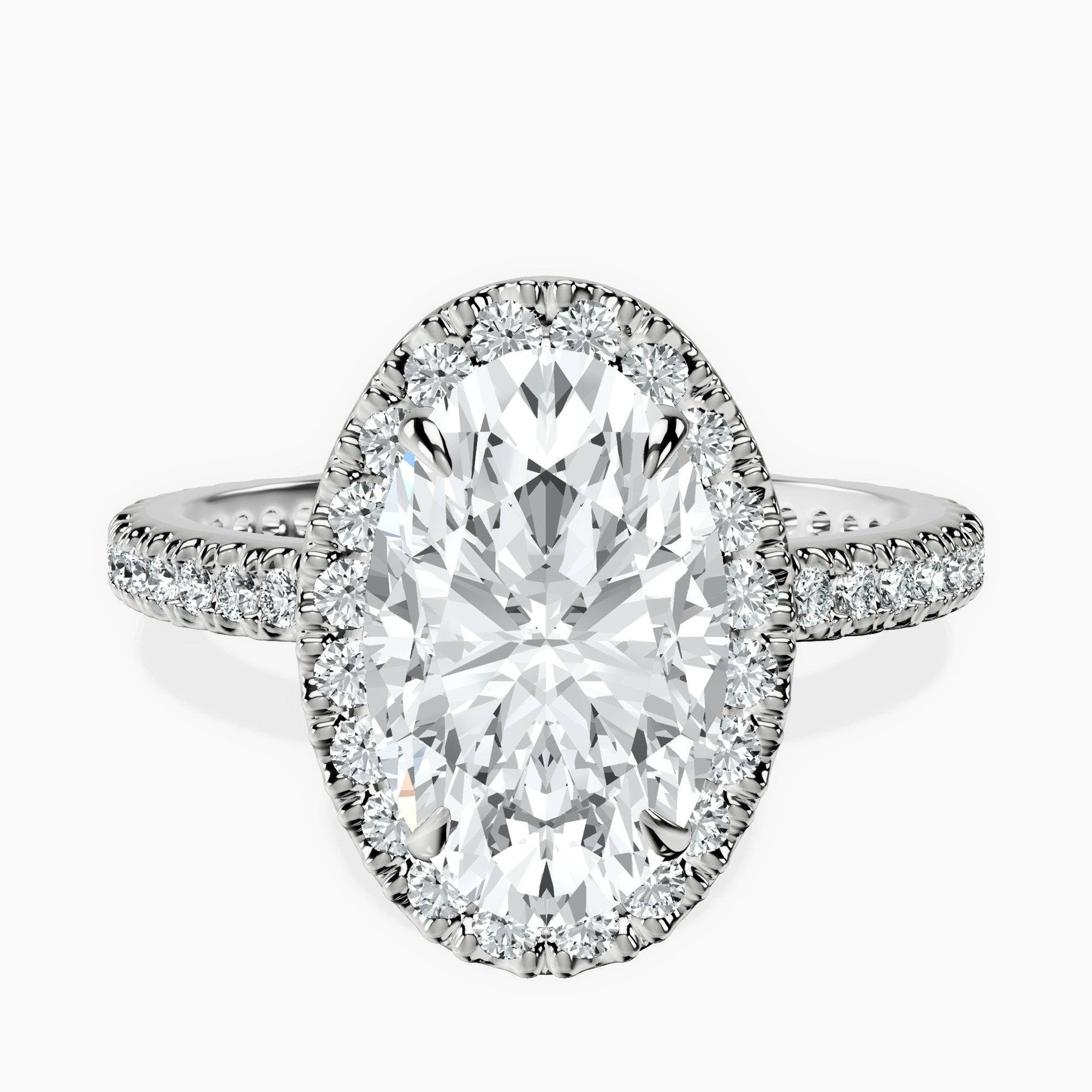 2.40 ct. oval Victoria Beckham Engagement Ring in 18kt white gold rtr top