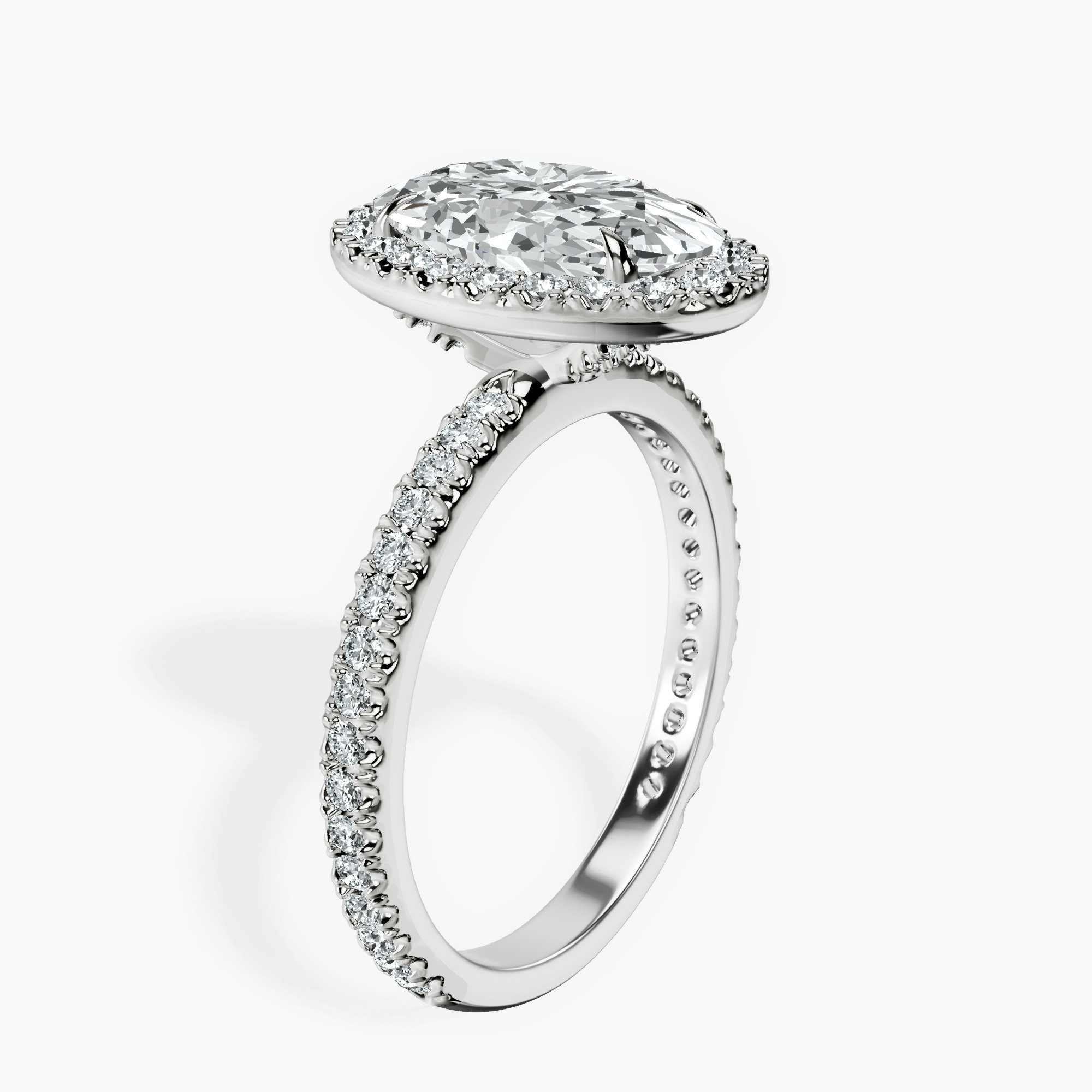2.40 ct. oval Victoria Beckham Engagement Ring in 18kt white gold standing product image one