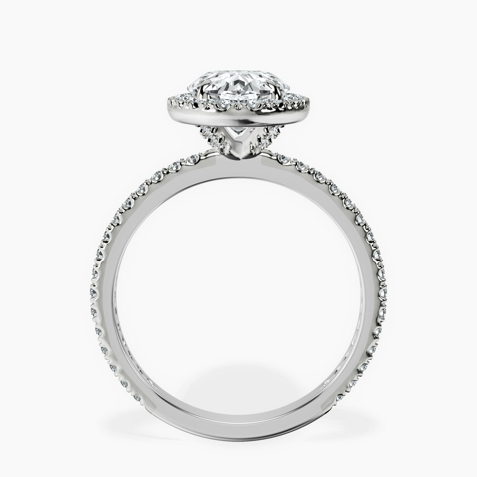 2.40 ct. oval Victoria Beckham Engagement Ring in 18kt white gold side right image one