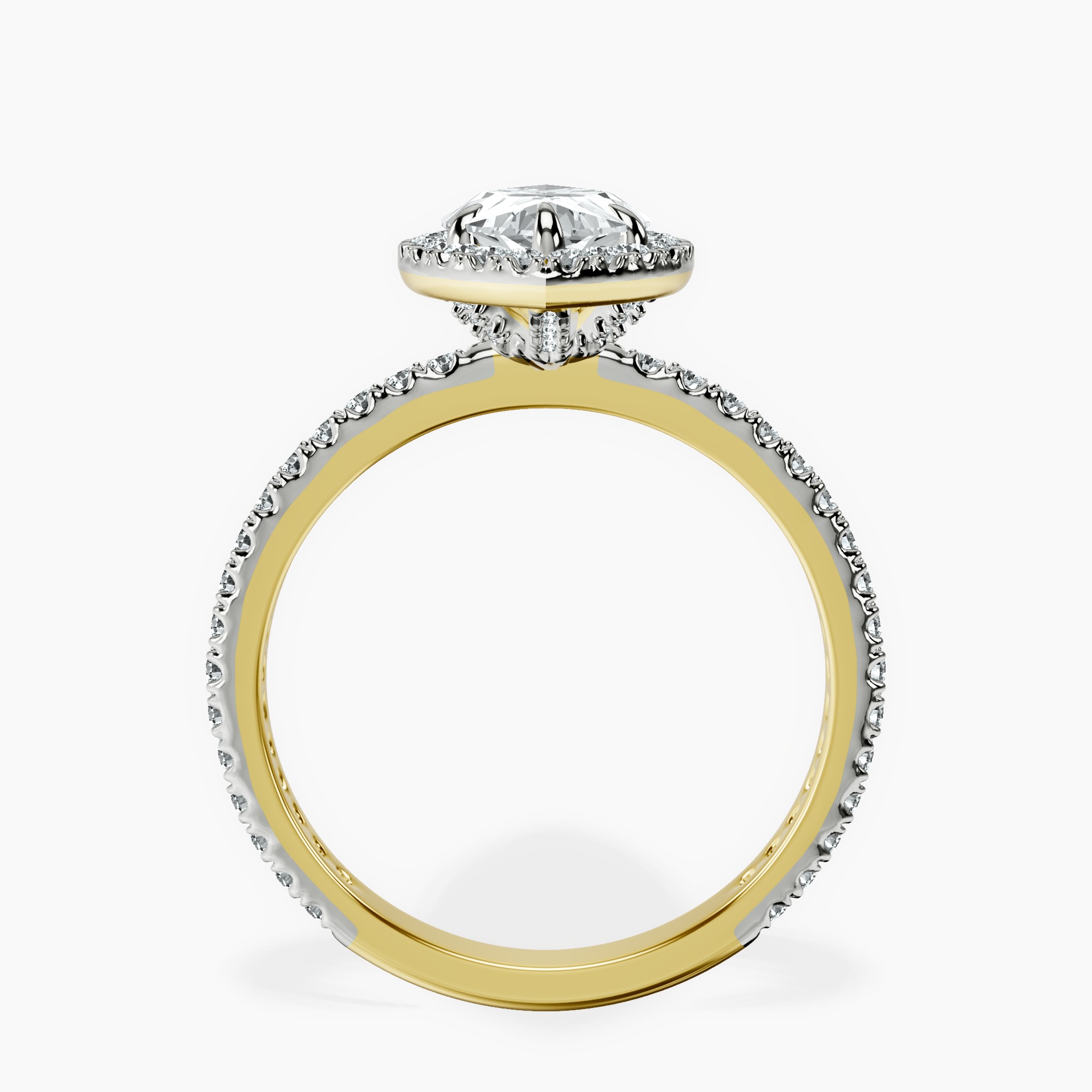 18kt Yellow Gold Victoria Beckham Halo Lab Diamond Eternity Ring side right image one