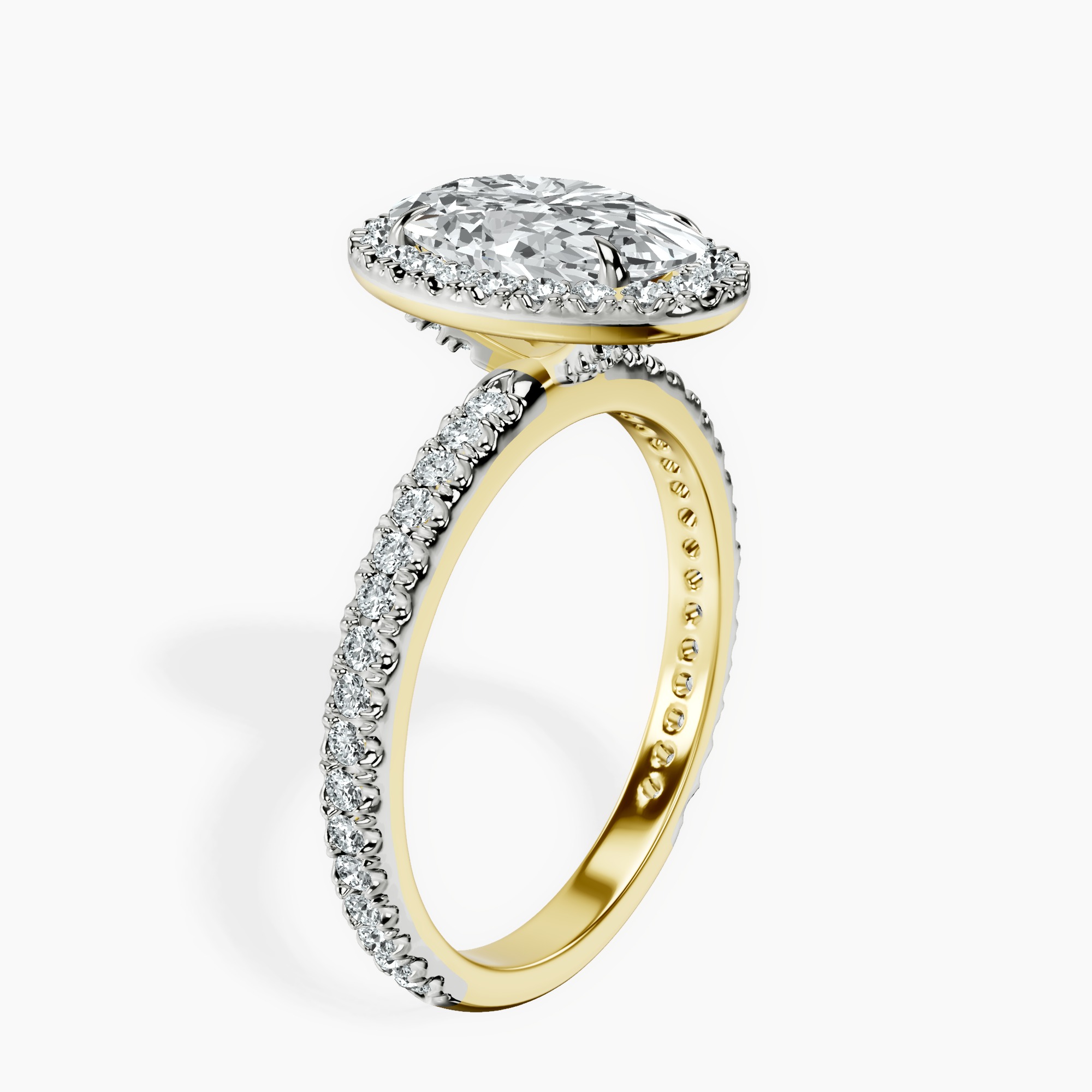 18Ct Yellow Gold Klarissa Halo Lab Diamond Eternity Ring standing product image one
