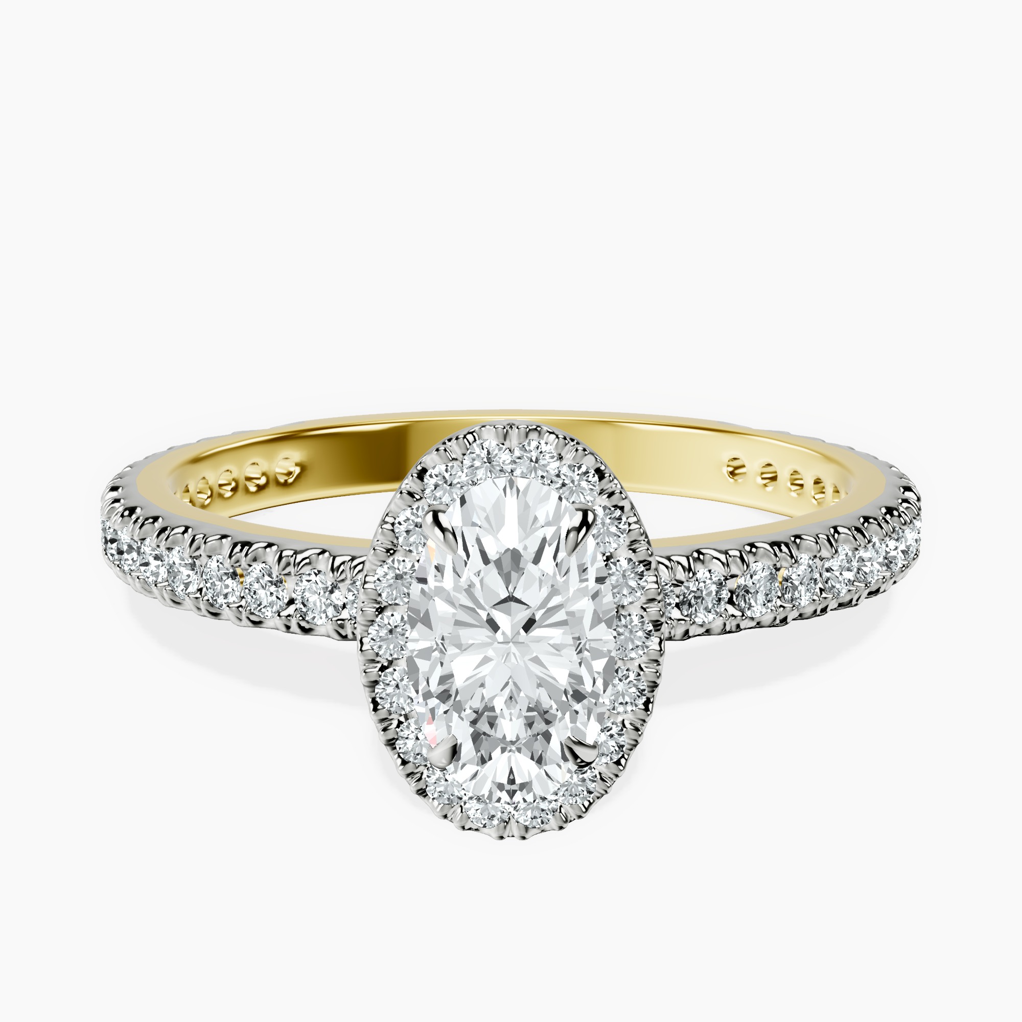 18kt Yellow Gold Klarissa Halo Lab Diamond Eternity Ring front image
