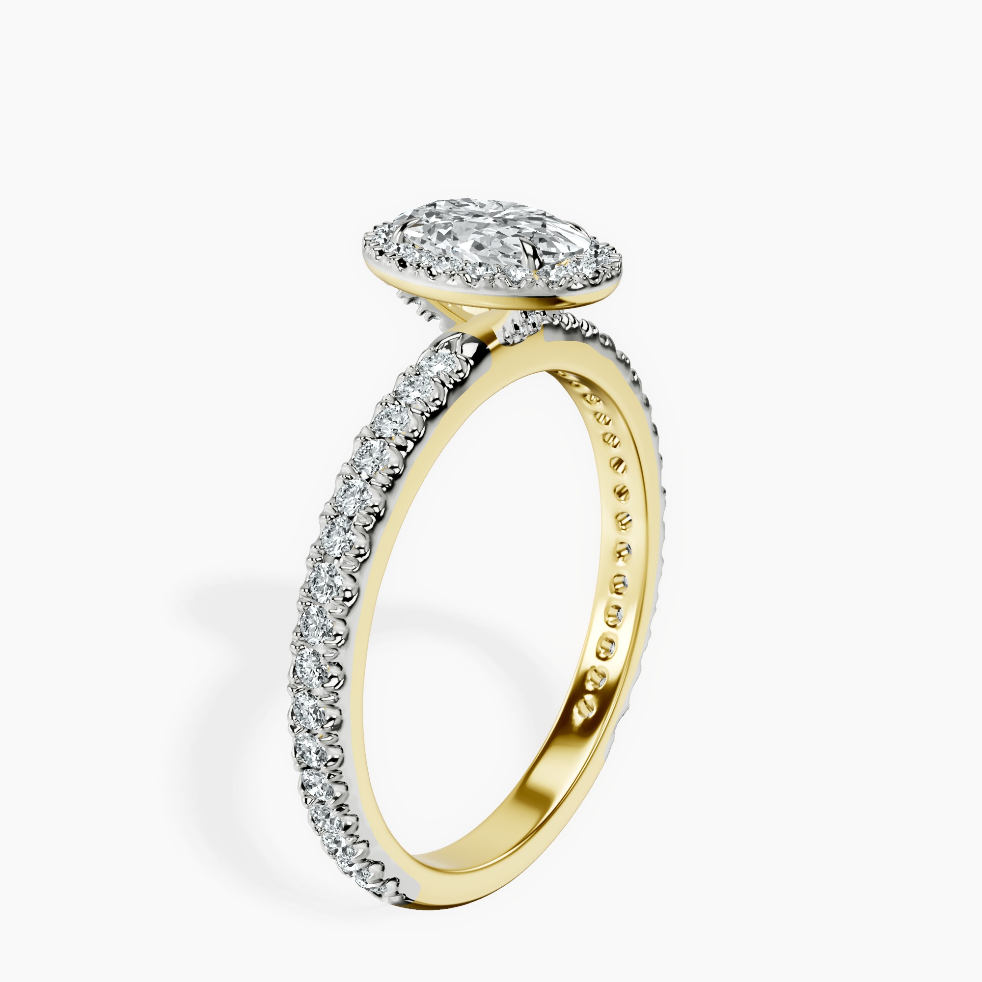18kt Yellow Gold Klarissa Halo Lab Diamond Eternity Ring standing product image one