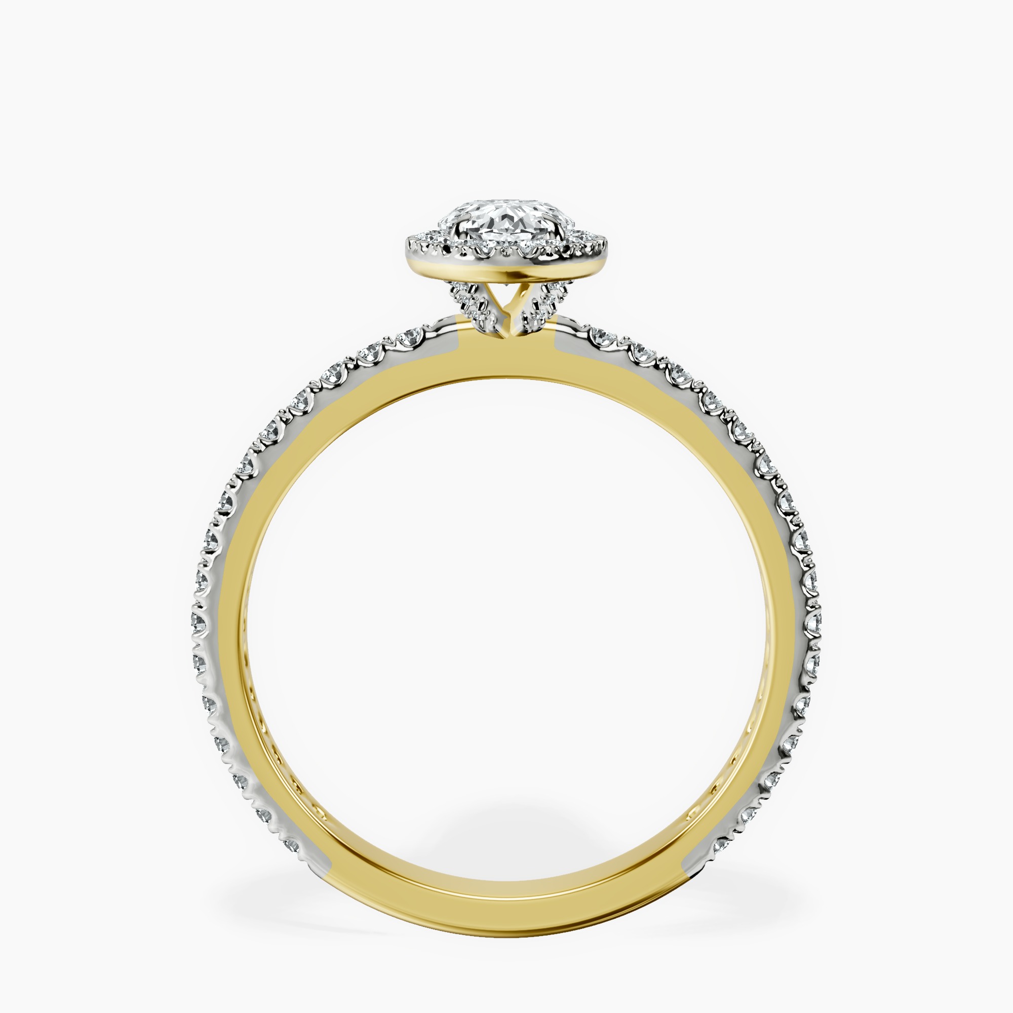 18kt Yellow Gold Klarissa Halo Lab Diamond Eternity Ring side right image one