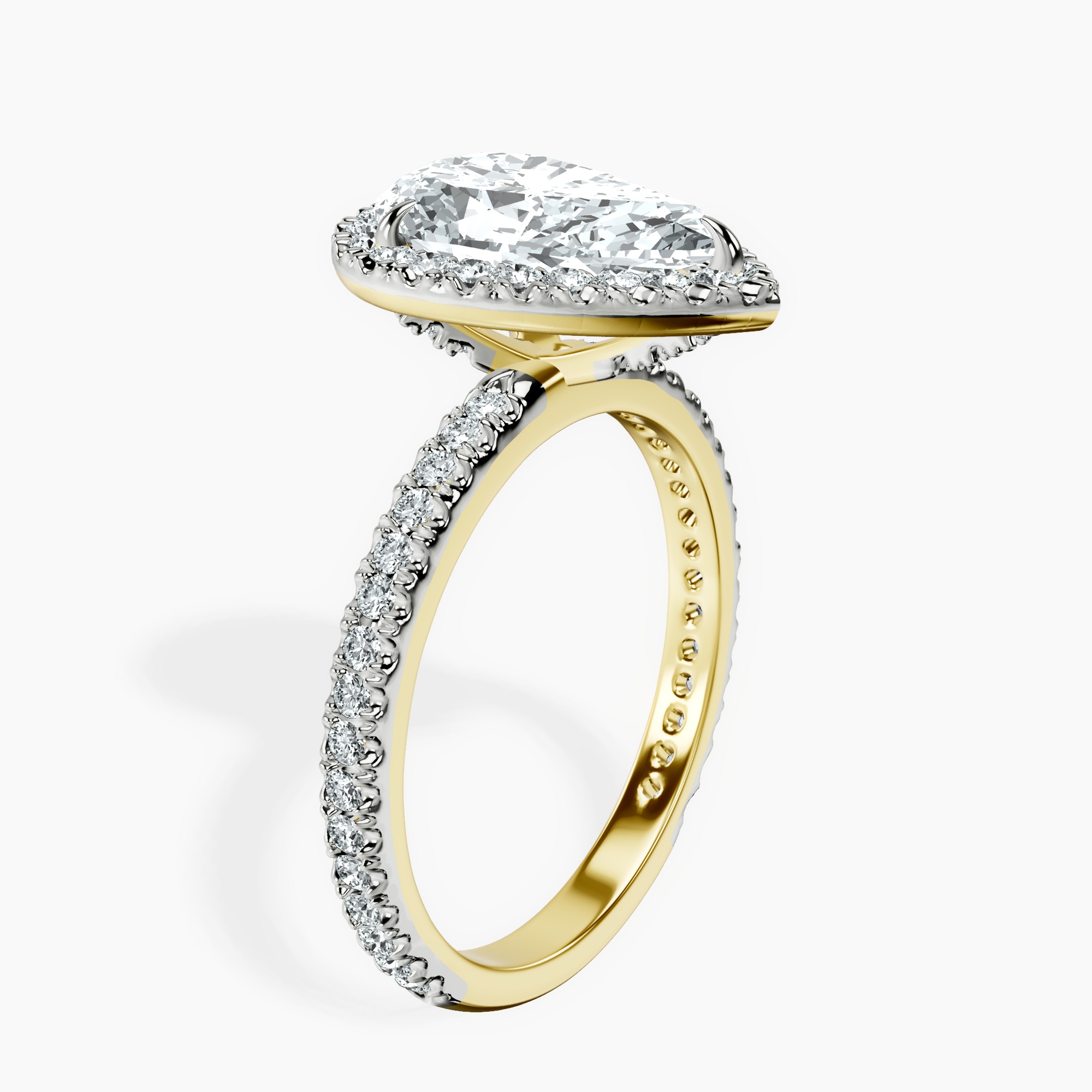 2.96 ct. pear Victoria Beckham Engagement Ring in 14kt yellow gold standing product image one