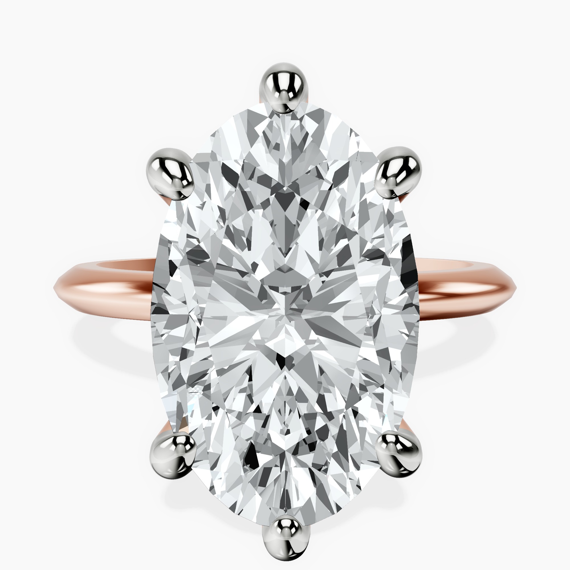 10kt Rose Gold Alora Six Prong Solitaire Lab Diamond Ring front image
