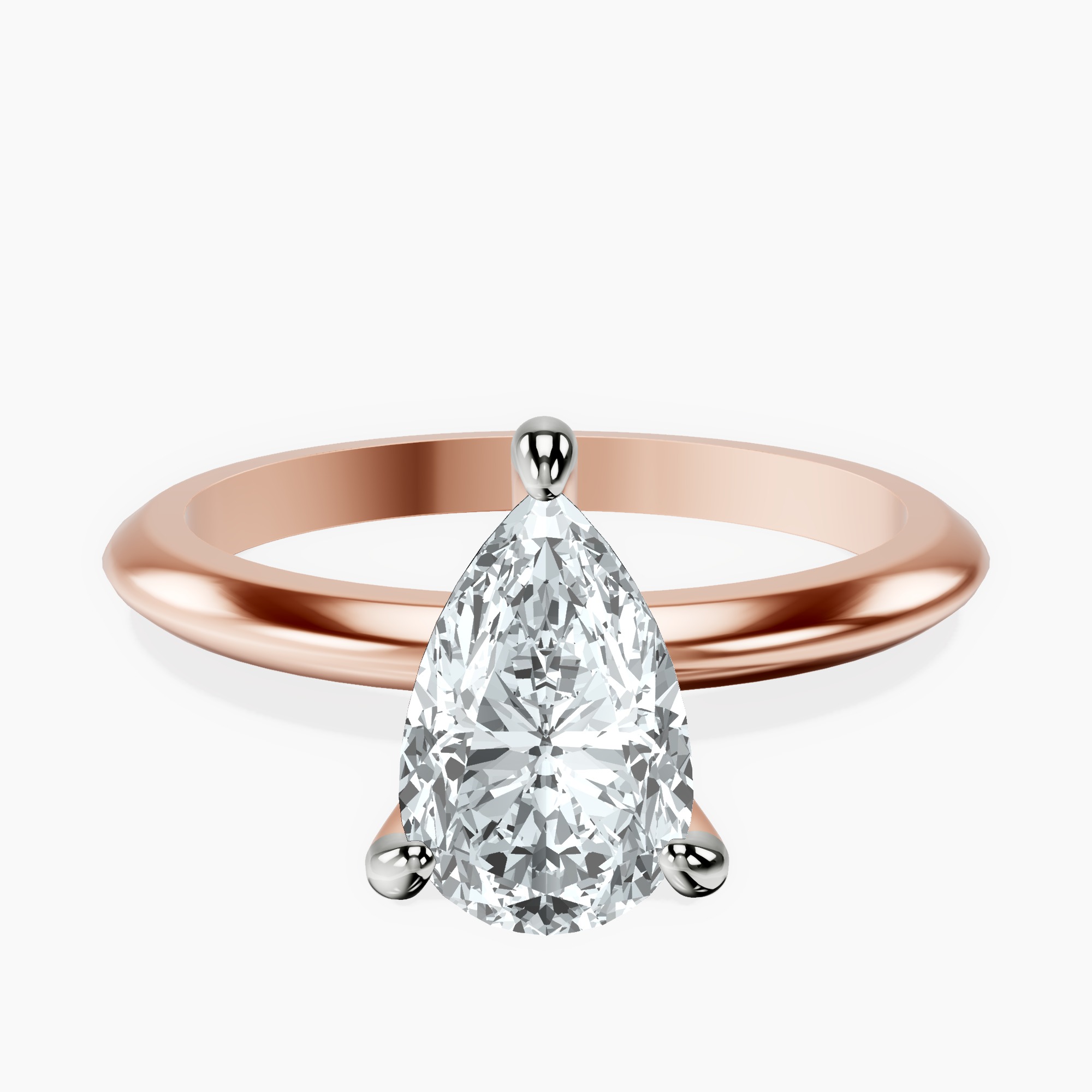 1.34 ct. pear Alora Solitaire Ring in 14kt rose gold rtr top