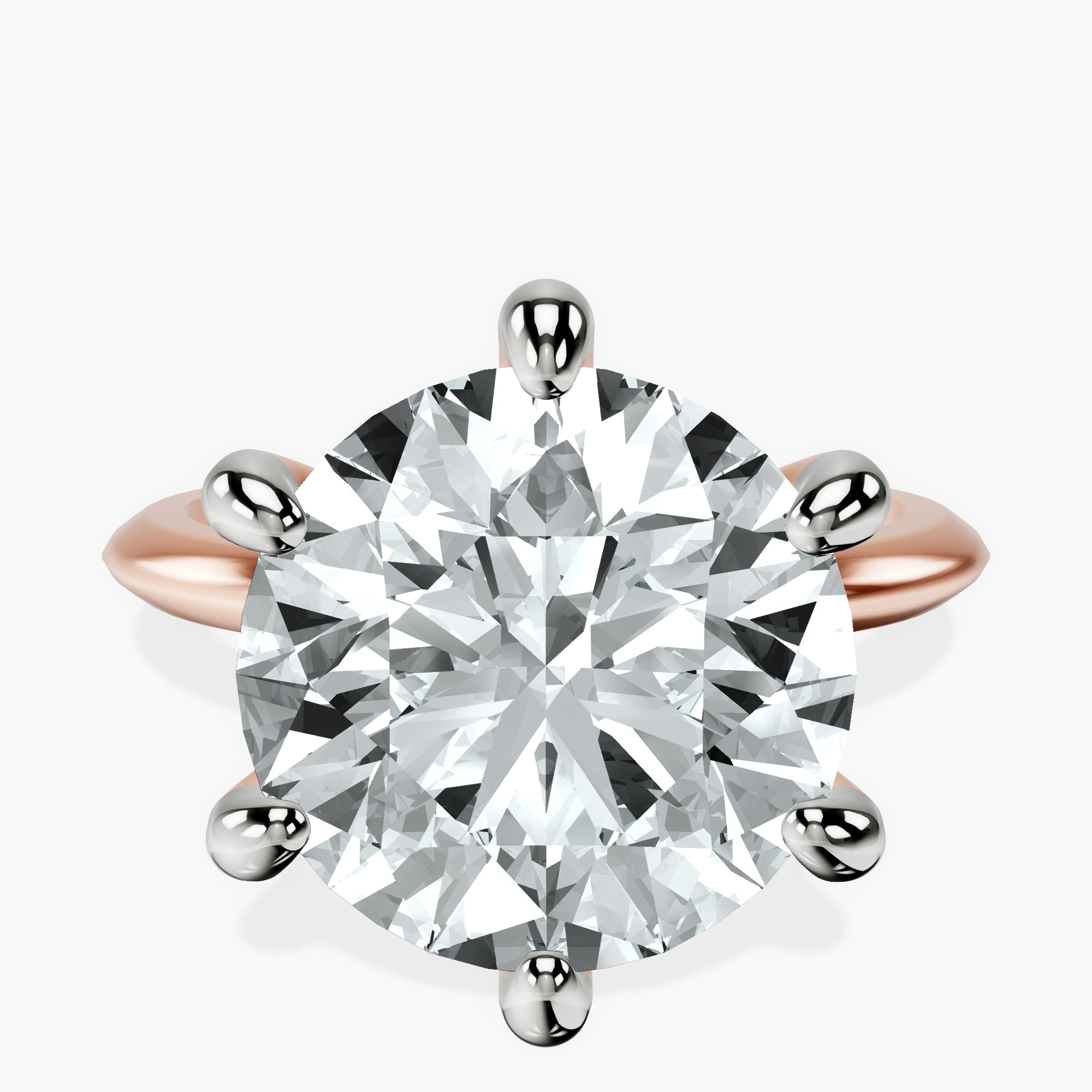 14kt Rose Gold Alora Six Prong Solitaire Lab Diamond Ring front image