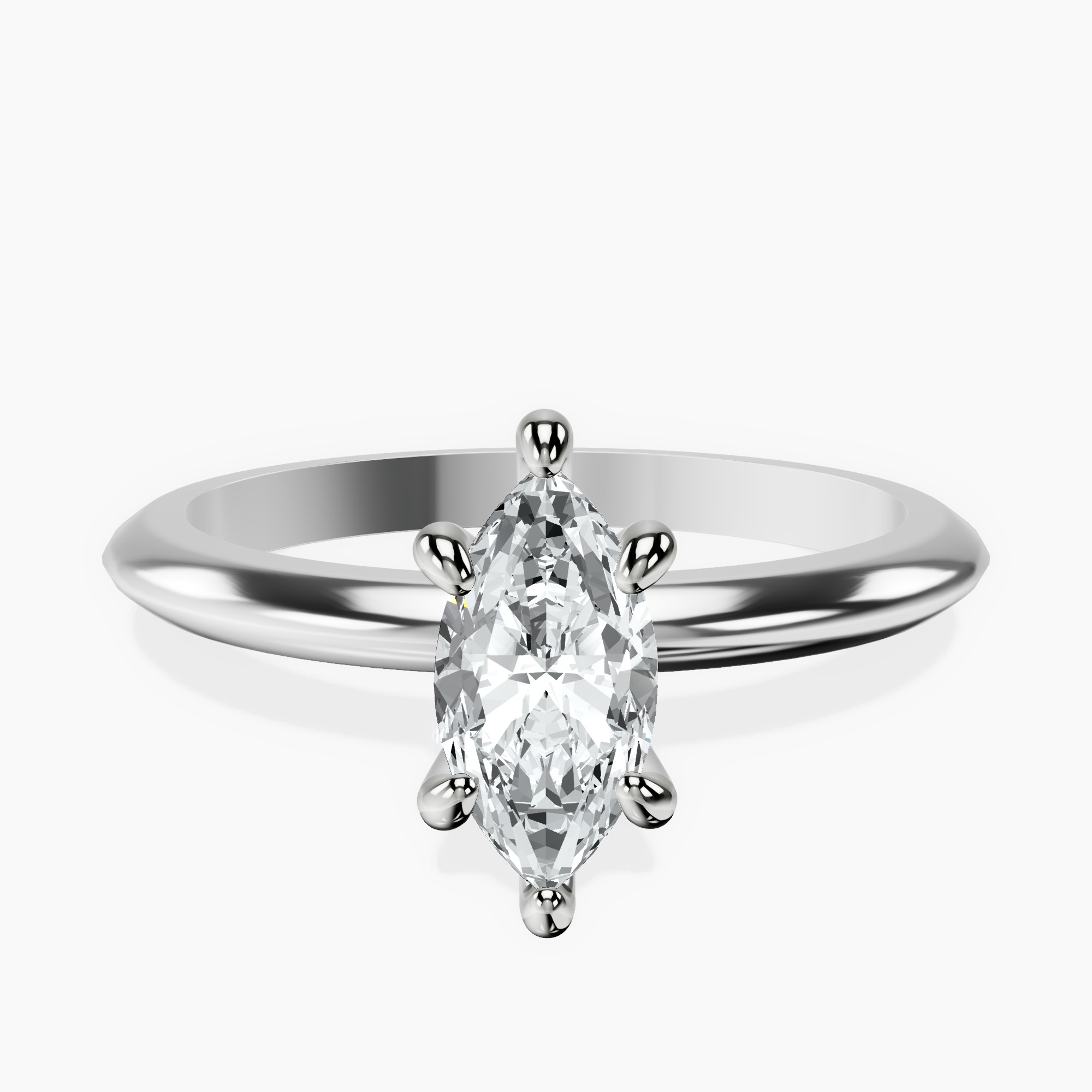 14kt White Gold Alora Six Prong Solitaire Lab Diamond Ring front image