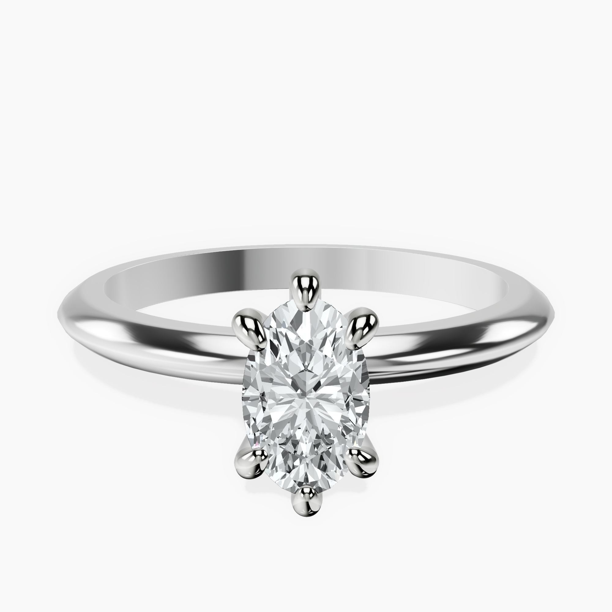 14kt White Gold Alora Six Prong Solitaire Lab Diamond Ring front image