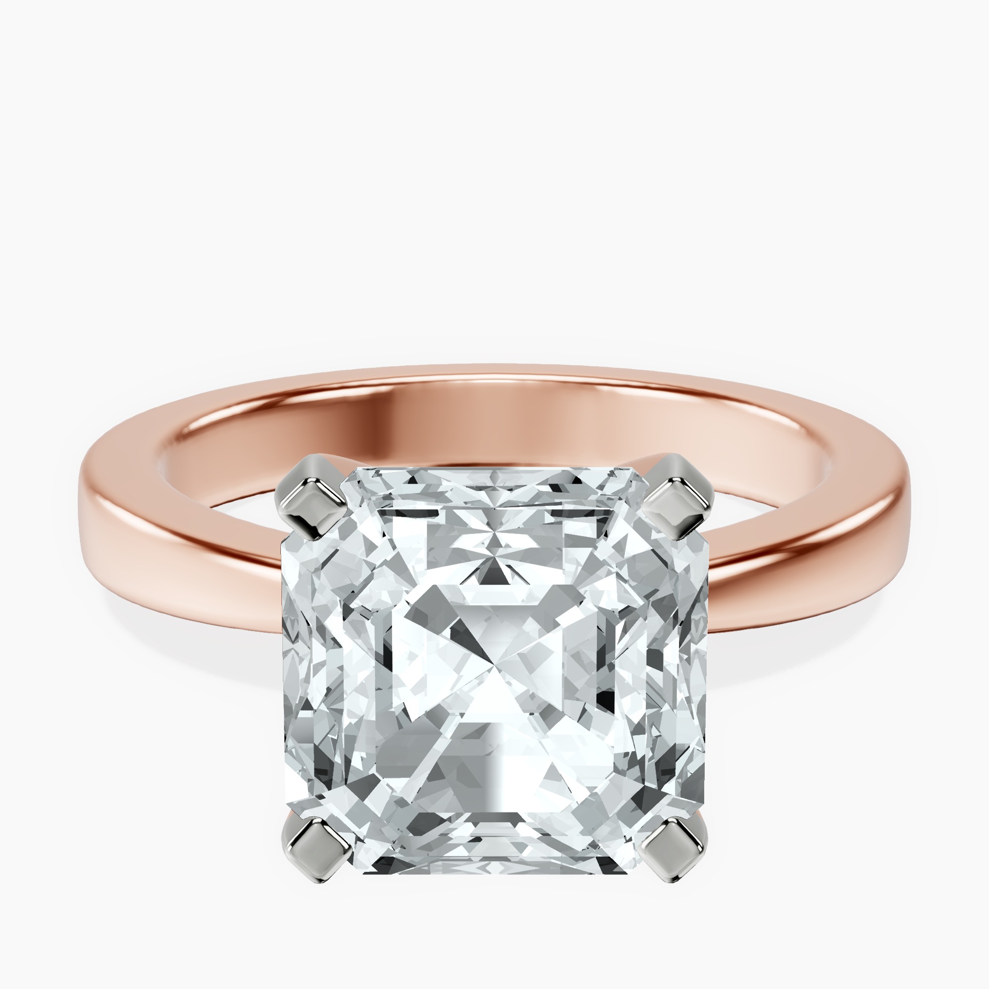 14kt Rose Gold Jannel Tapering Solitaire Lab Diamond Ring front image