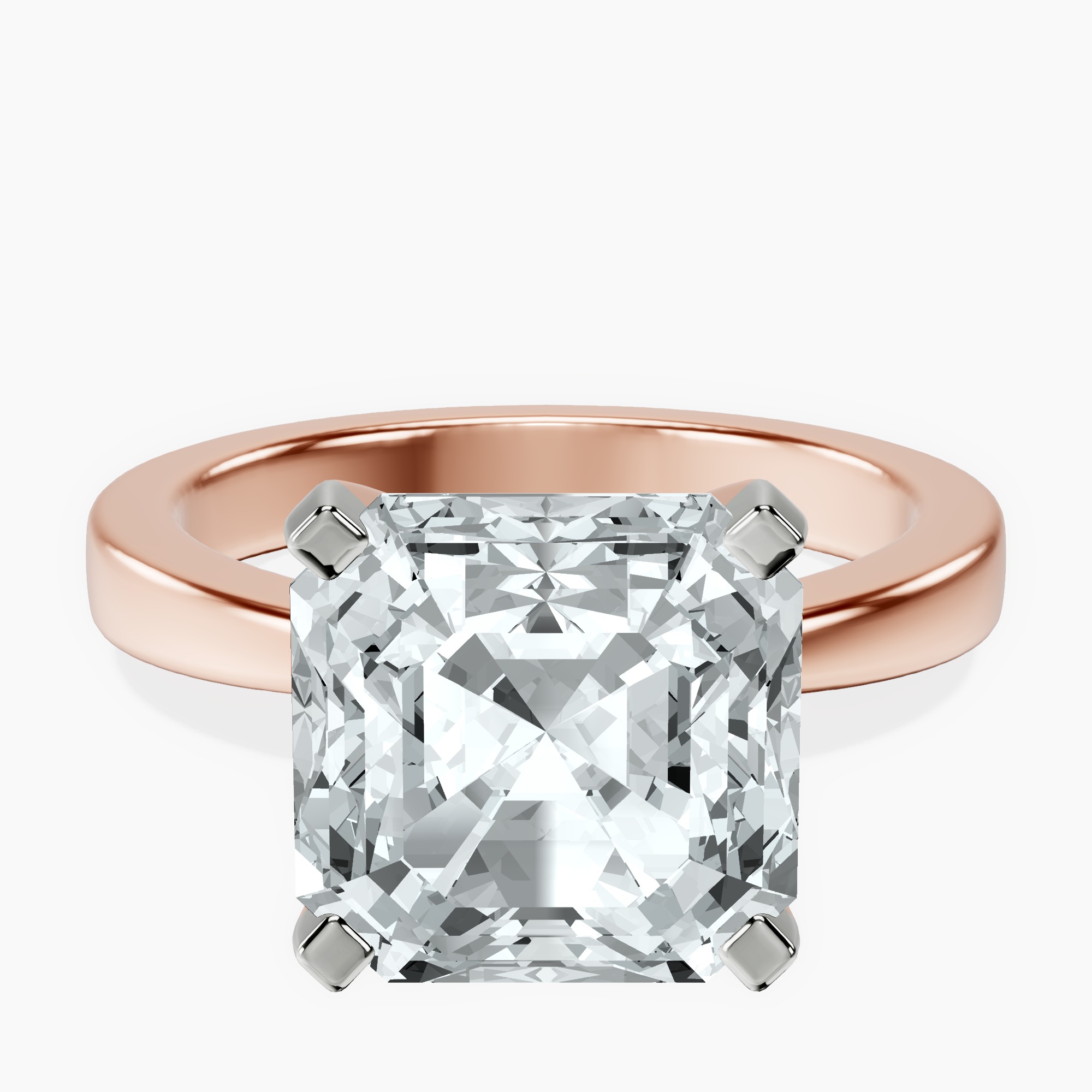 14kt Rose Gold Jannel Tapering Solitaire Lab Diamond Ring front image