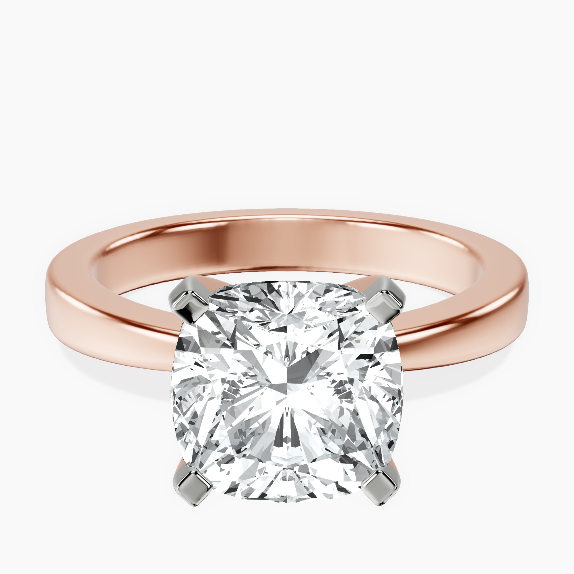 14kt Rose Gold Jannel Tapering Solitaire Lab Diamond Ring front image