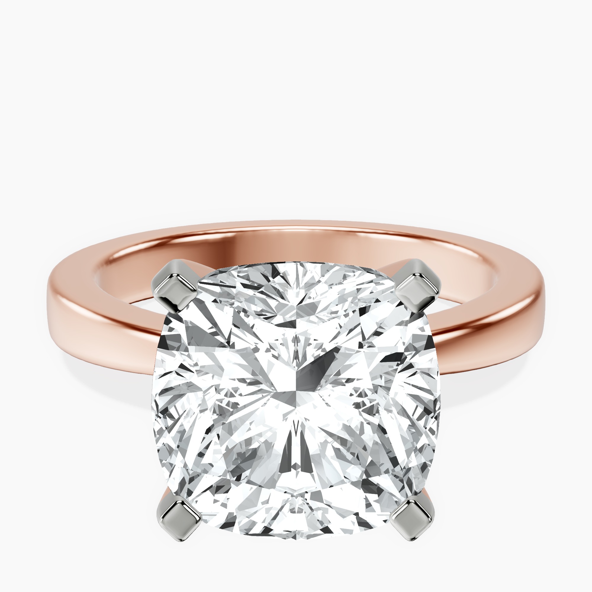 14kt Rose Gold Jannel Tapering Solitaire Lab Diamond Ring front image