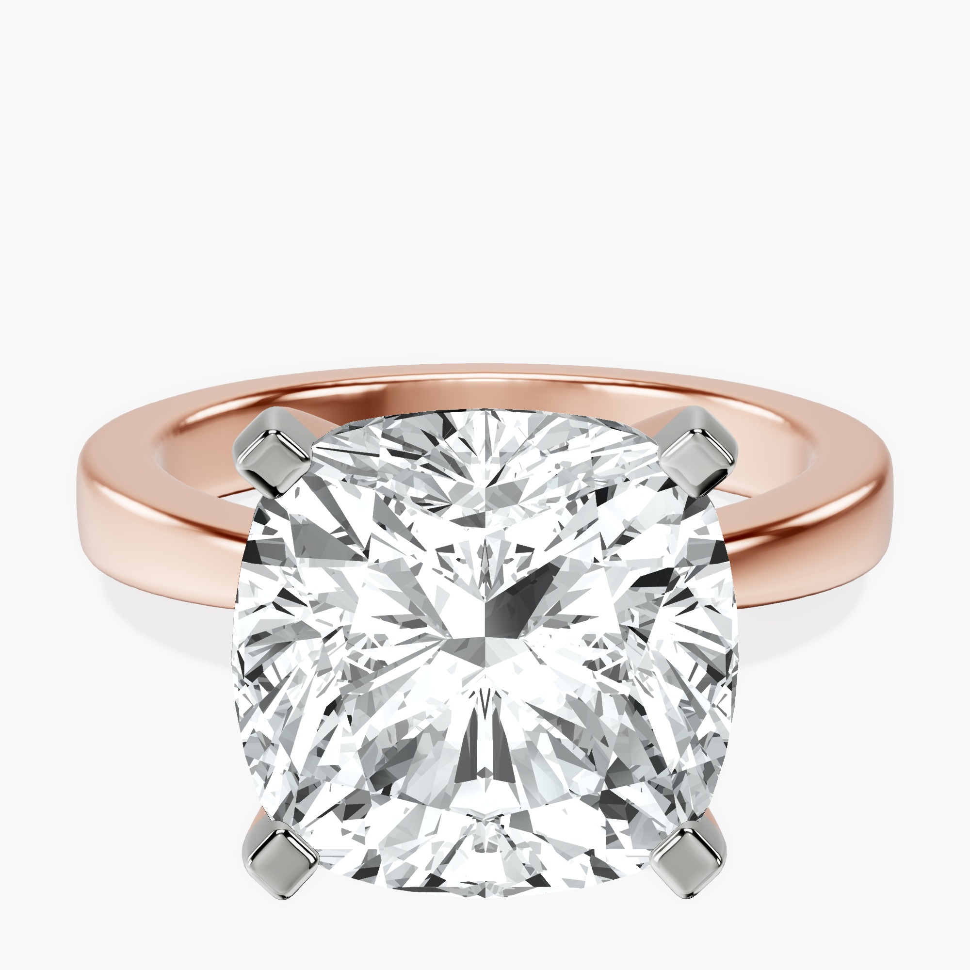 14kt Rose Gold Jannel Tapering Solitaire Lab Diamond Ring front image