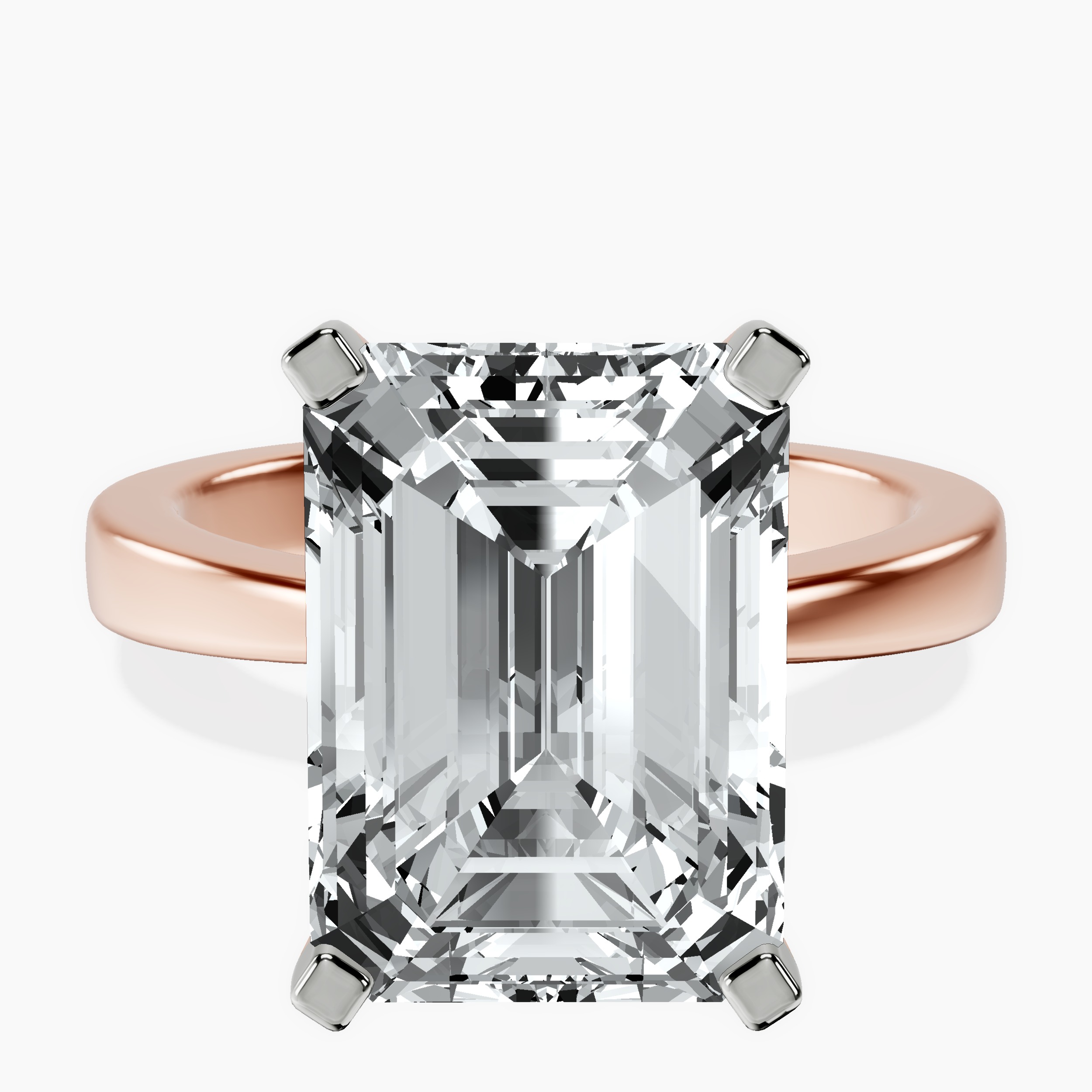 14kt Rose Gold Jannel Tapering Solitaire Lab Diamond Ring front image