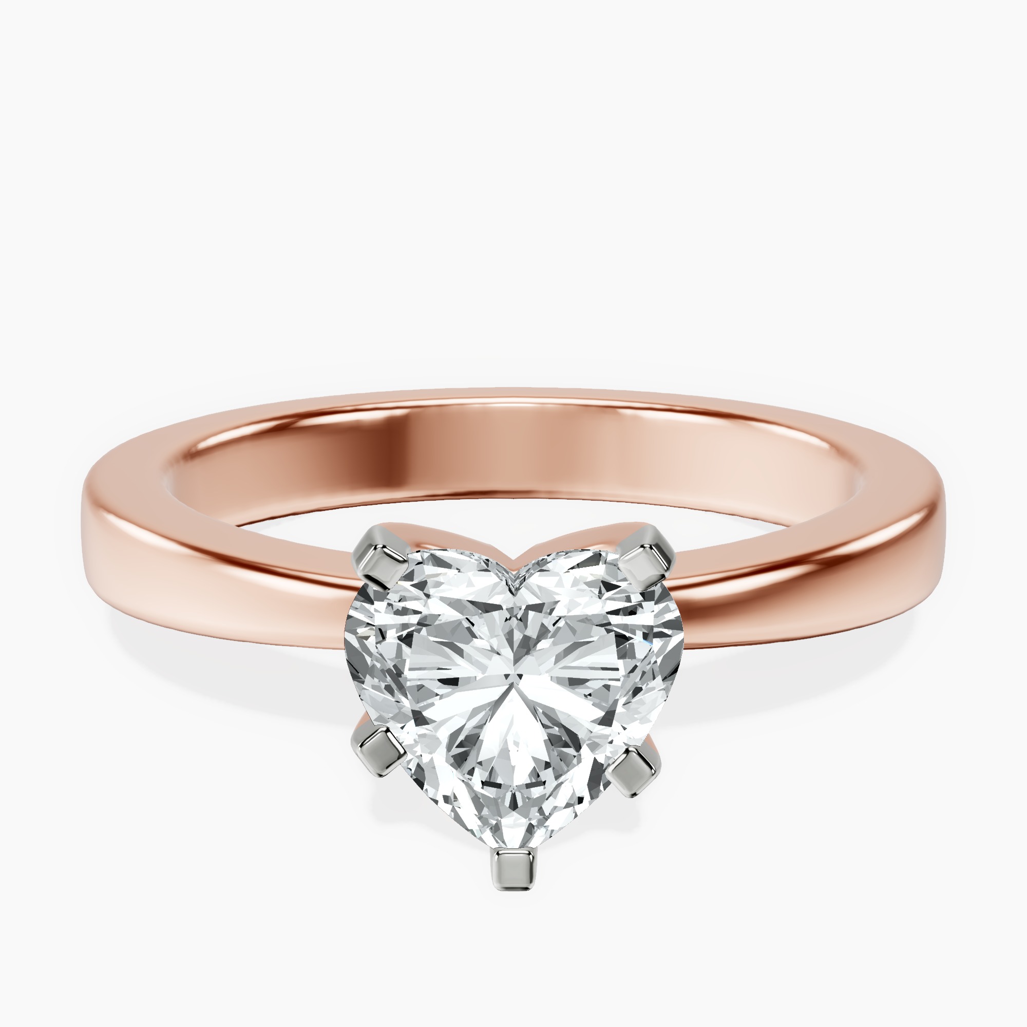 14kt Rose Gold Jannel Tapering Solitaire Lab Diamond Ring front image